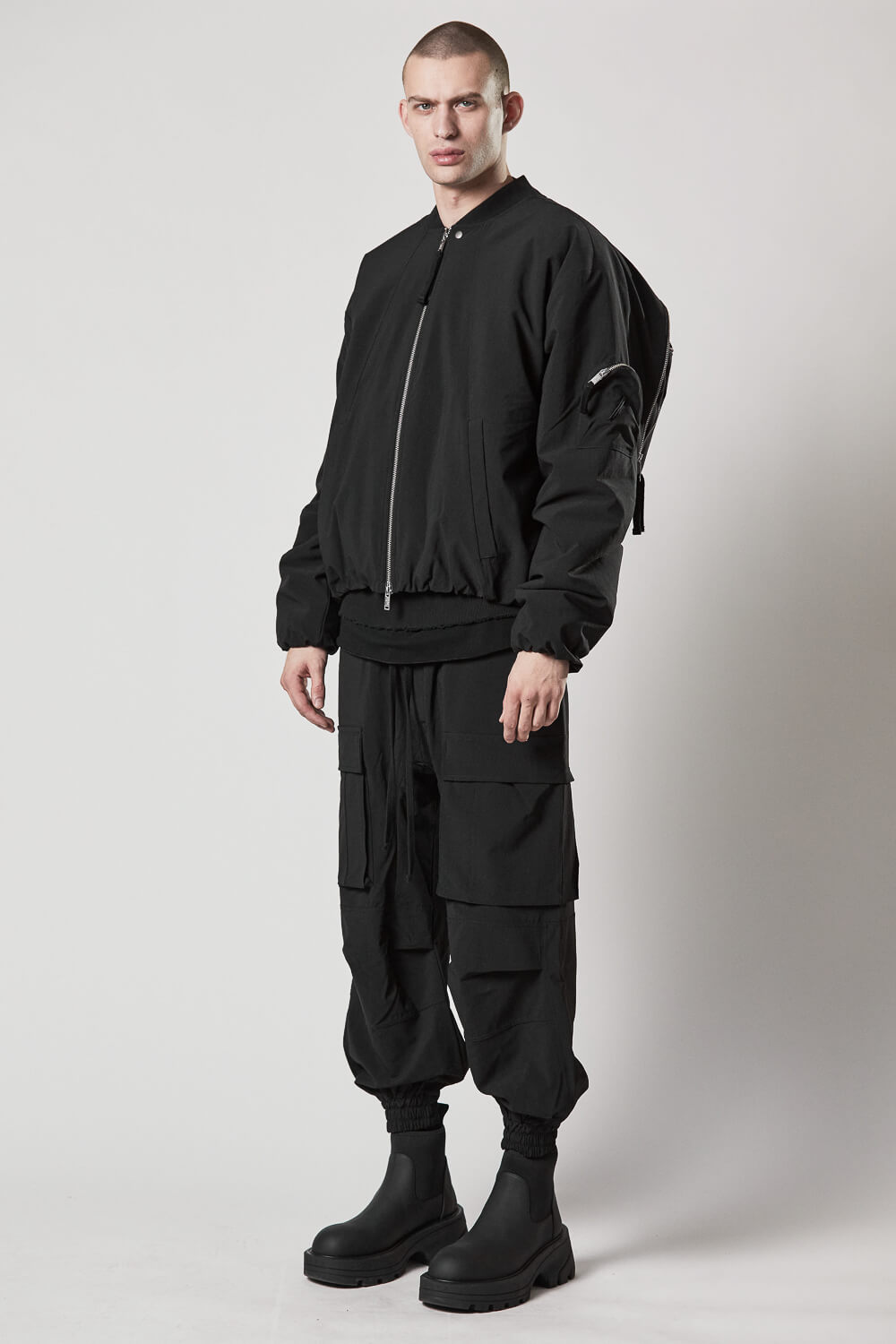 M SJ 654 Padded Bomber Jacket Black