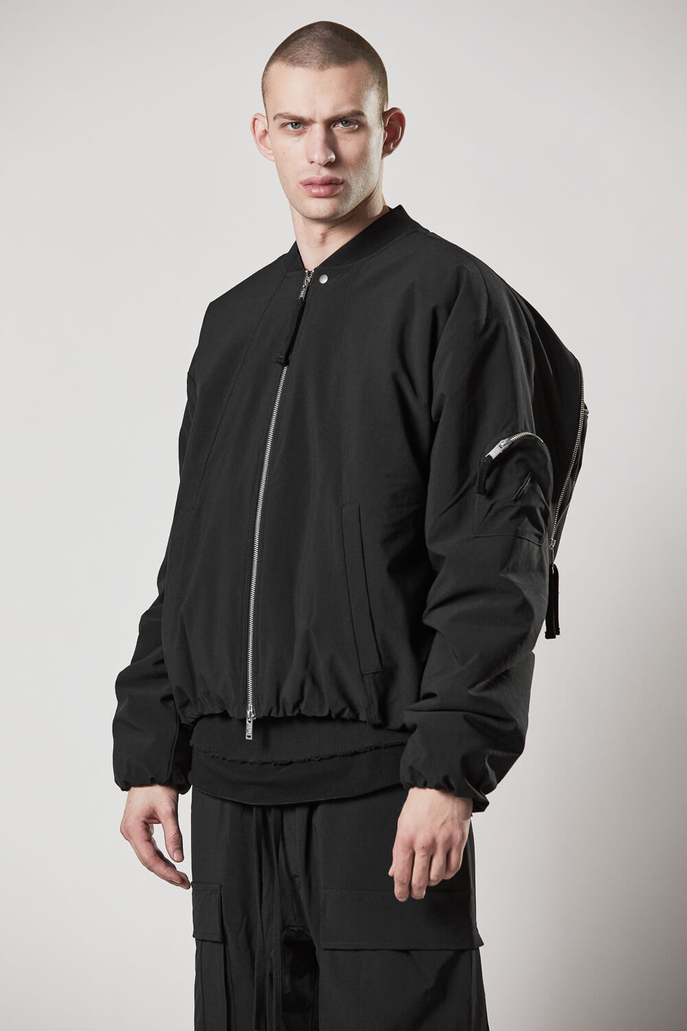 M SJ 654 Padded Bomber Jacket Black