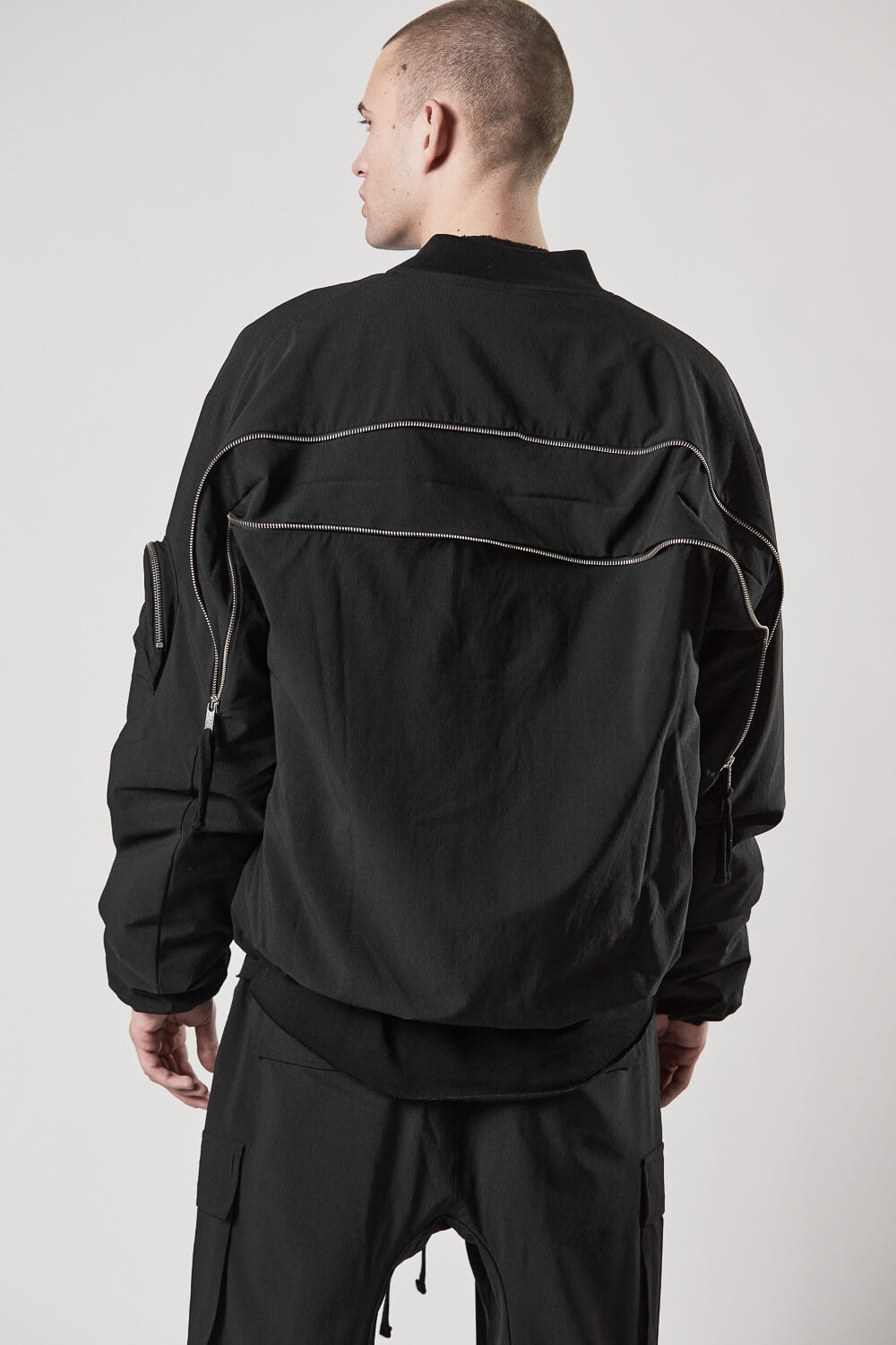 M SJ 654 Padded Bomber Jacket Black