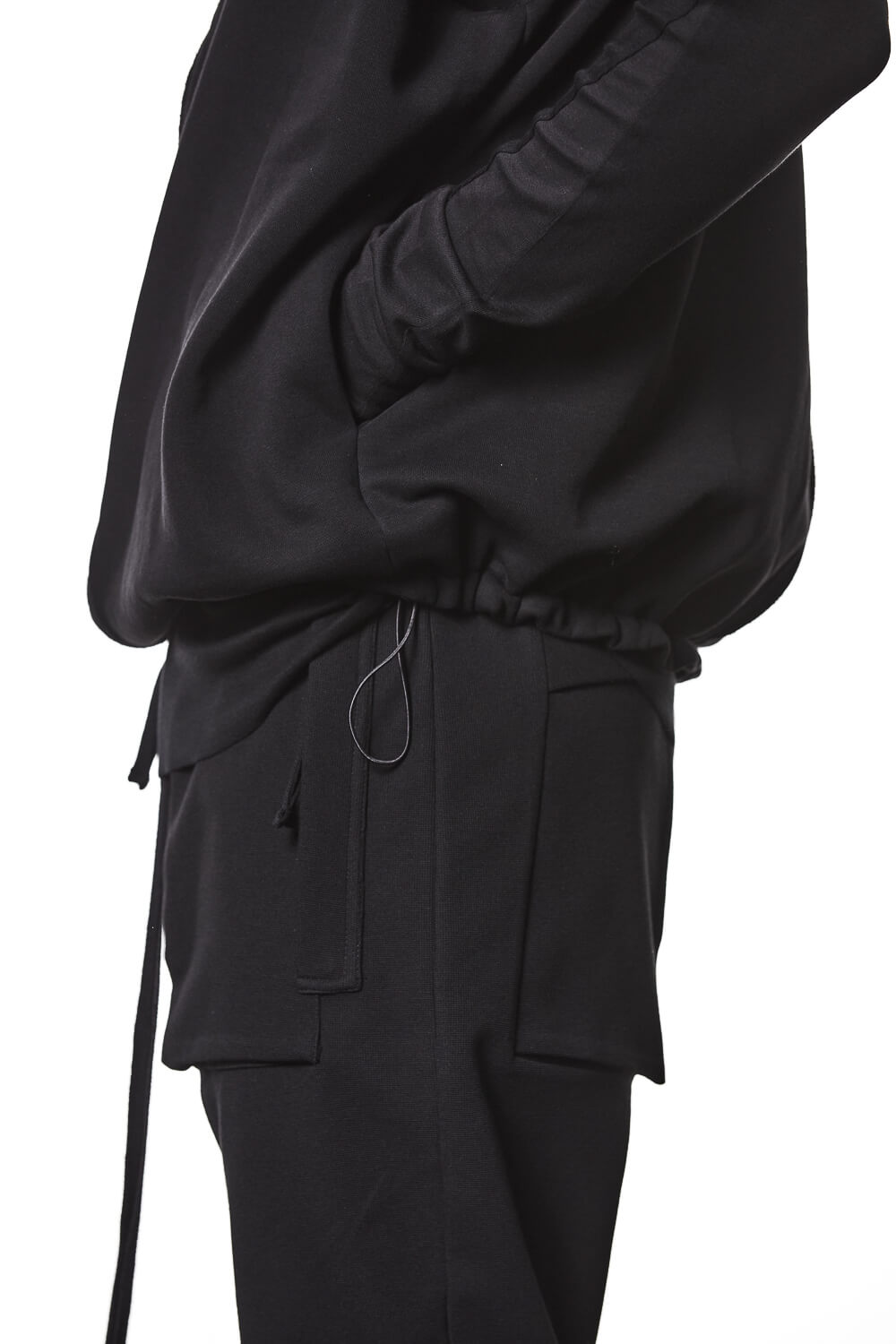 M SJ 684 Zip-Up Hooded Sleeveless Jacket Black