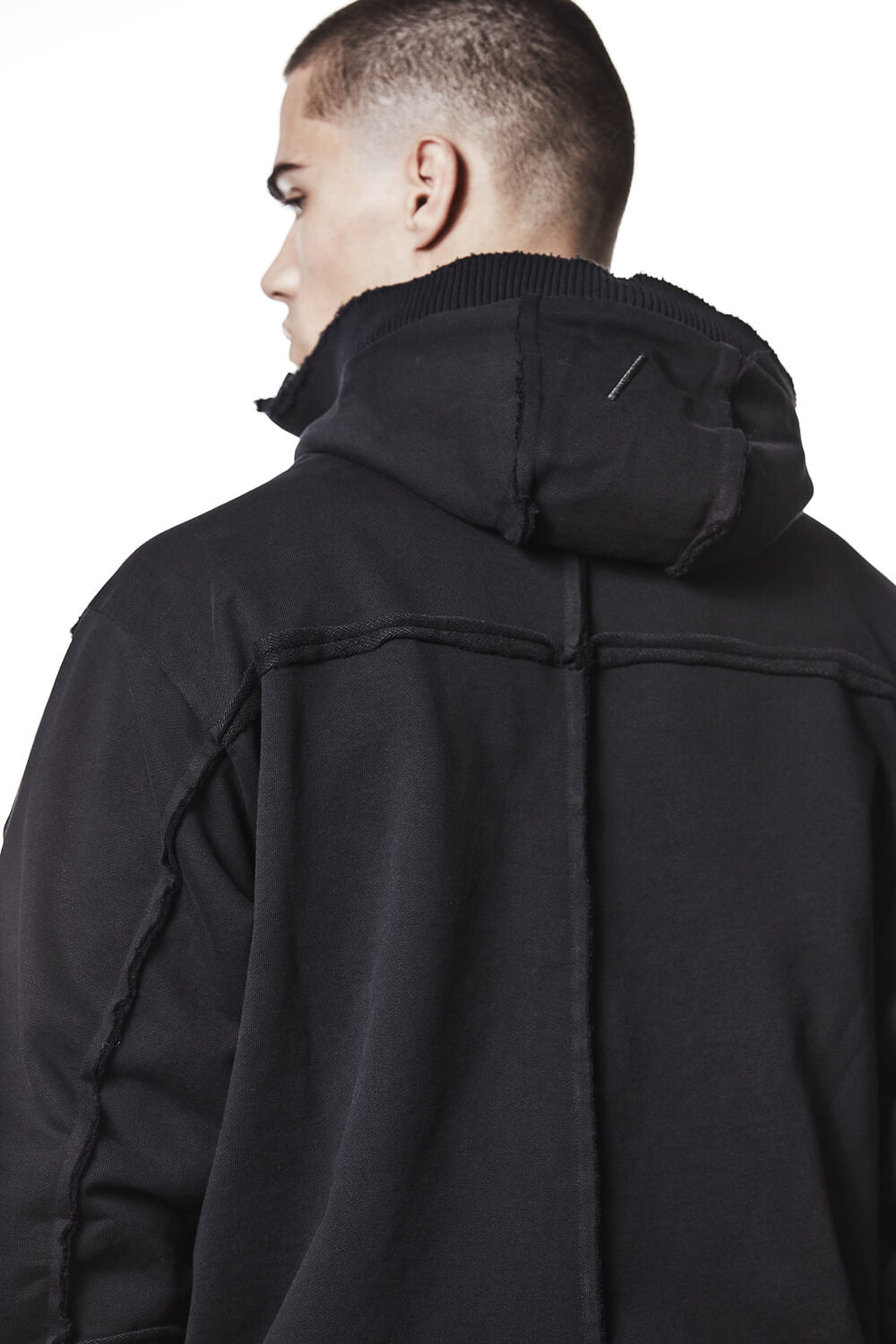 M SJ 690 High Neck 2-Way Zip Closure Jacket Black
