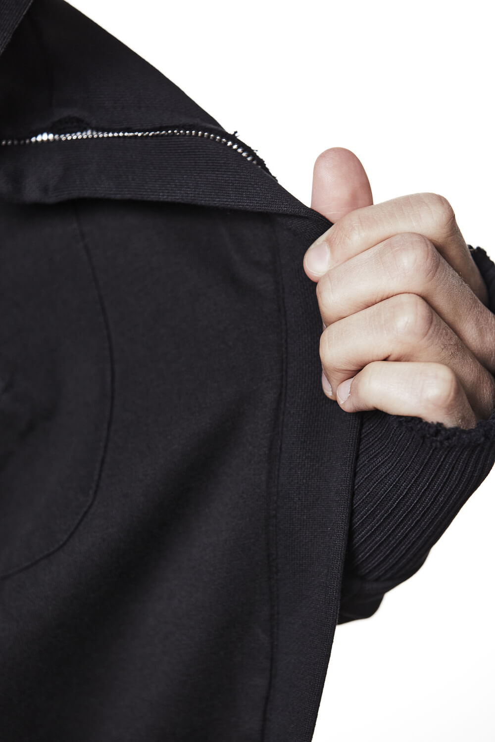 M SJ 690 High Neck 2-Way Zip Closure Jacket Black