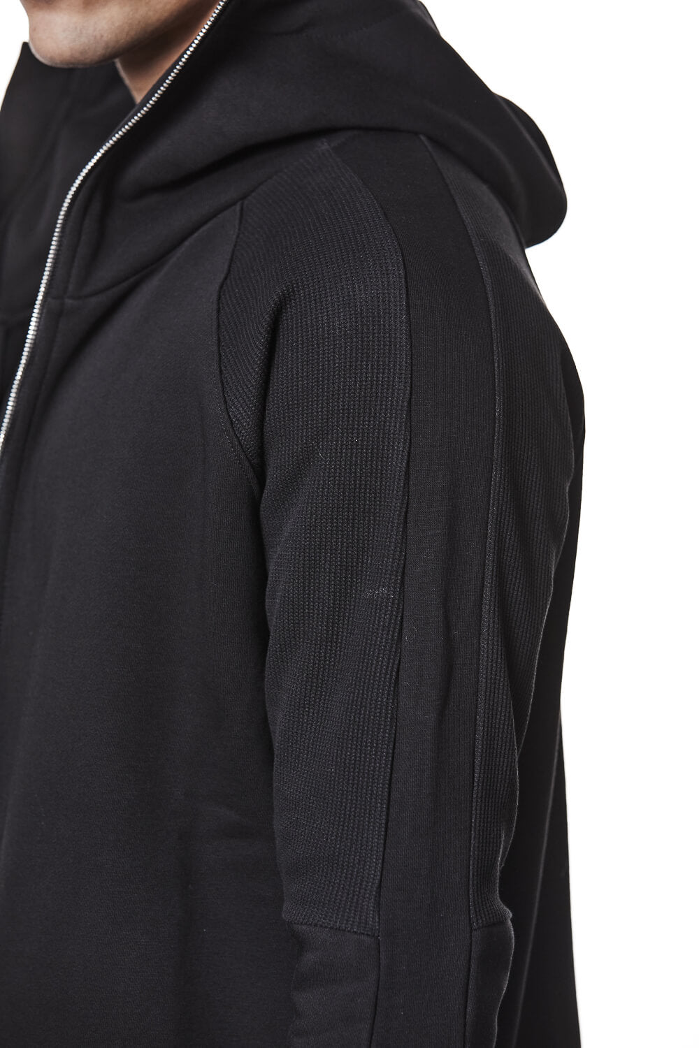 M SJ 691 2-Way Zip Closure Cotton Jacket Black