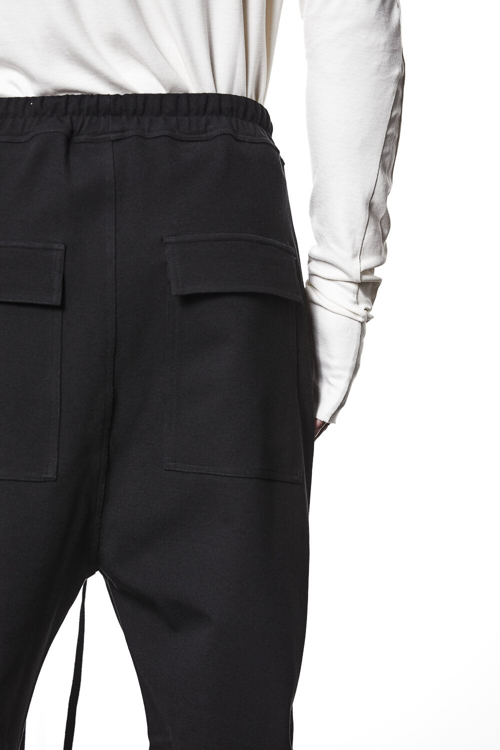M ST 503 Drawstring Woven Trousers Black