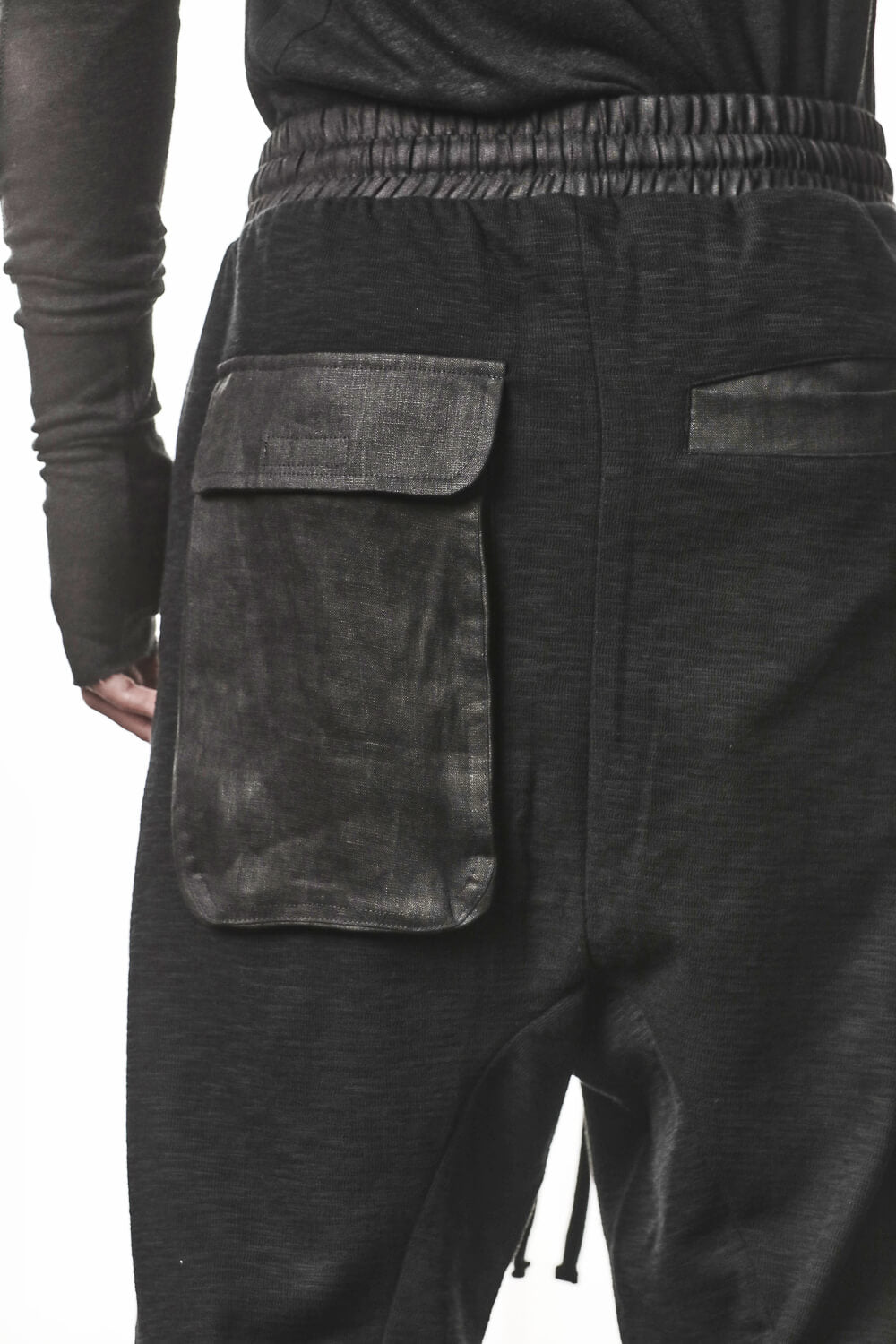 M ST 523 Cotton/Linen Trousers Black