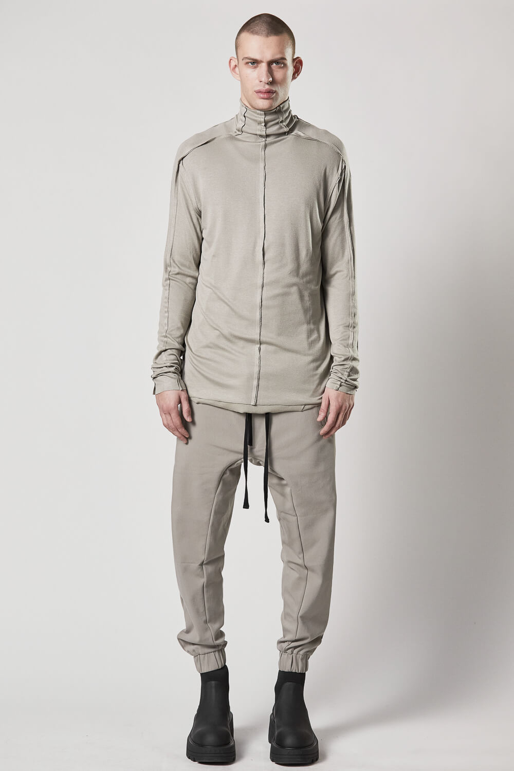 M TS 826 High Neck L/S T-Shirt Sand