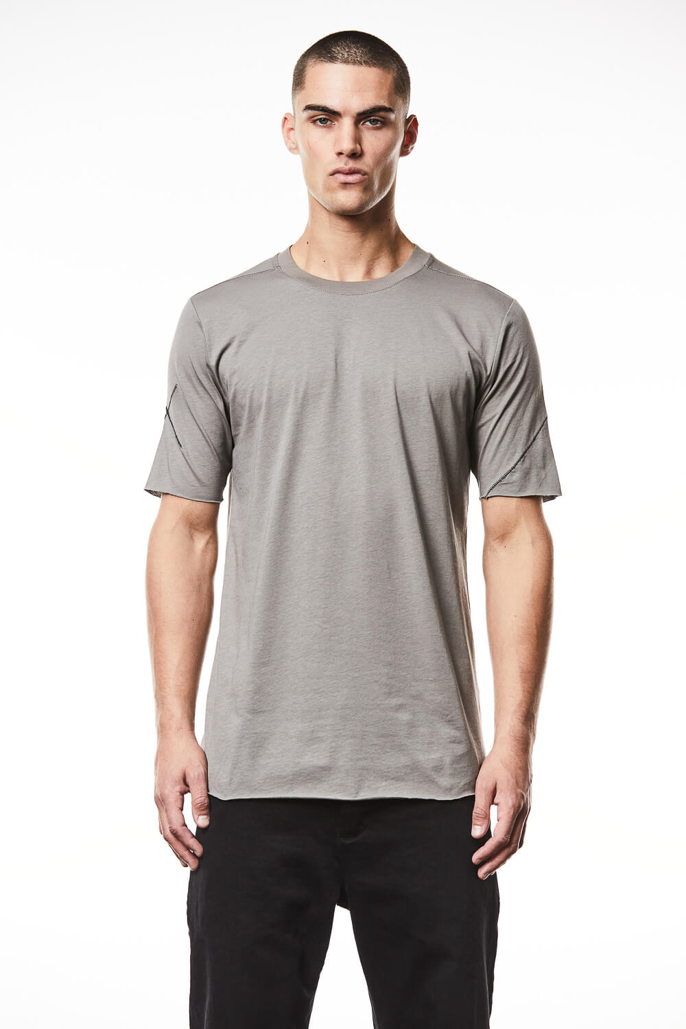 M TS 838 Raw Cut Hem T-Shirt Brown