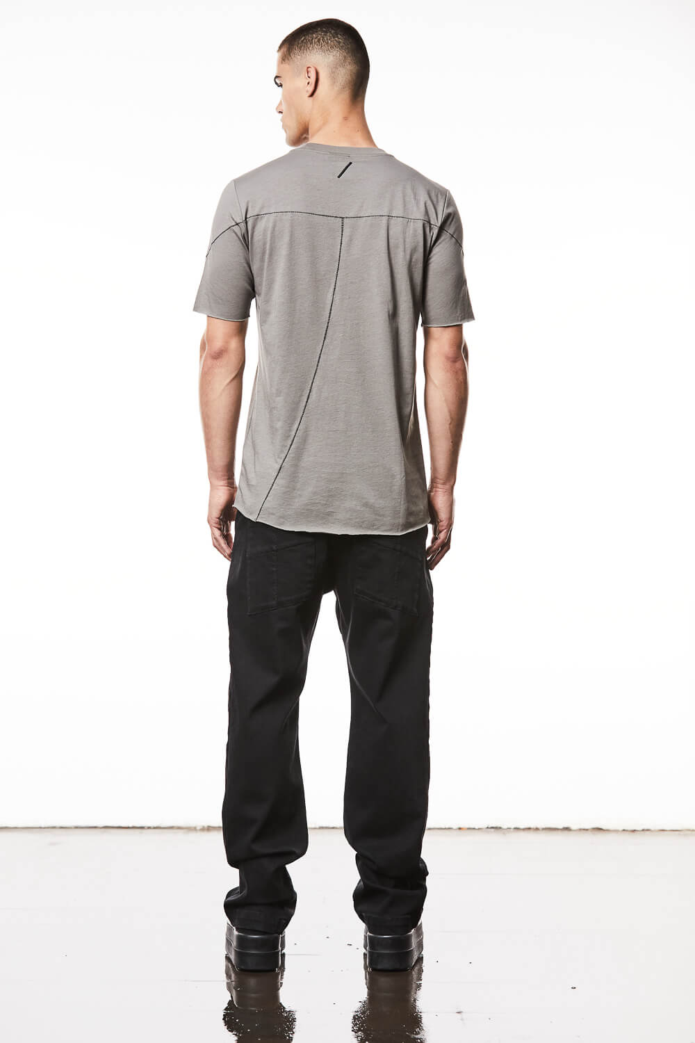 M TS 838 Raw Cut Hem T-Shirt Brown
