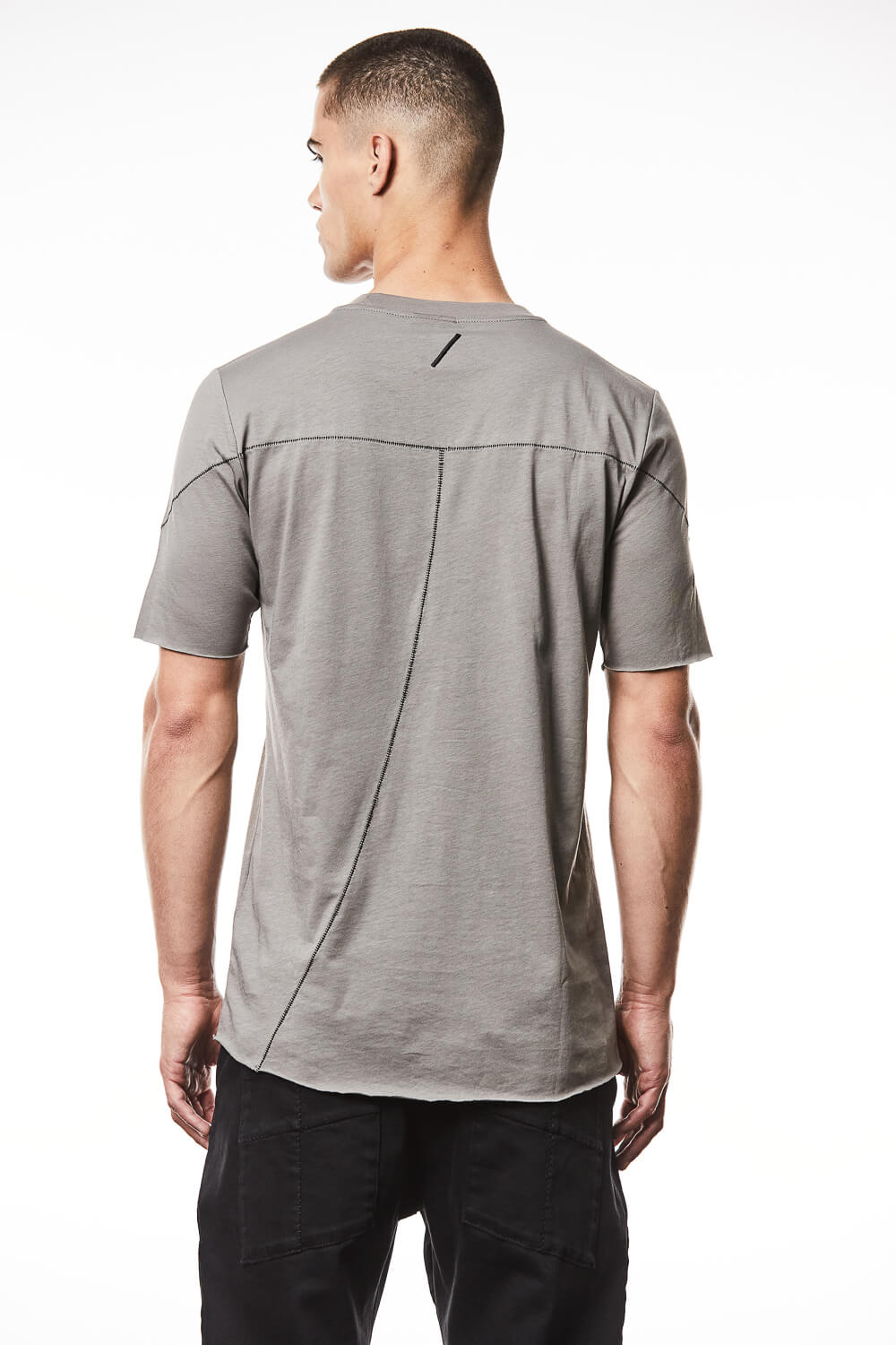 M TS 838 Raw Cut Hem T-Shirt Brown