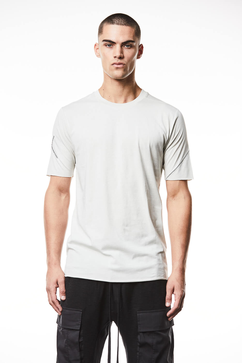 M TS 838 Raw Cut Hem T-Shirt Off White