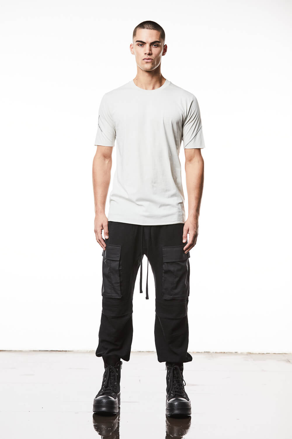 M TS 838 Raw Cut Hem T-Shirt Off White
