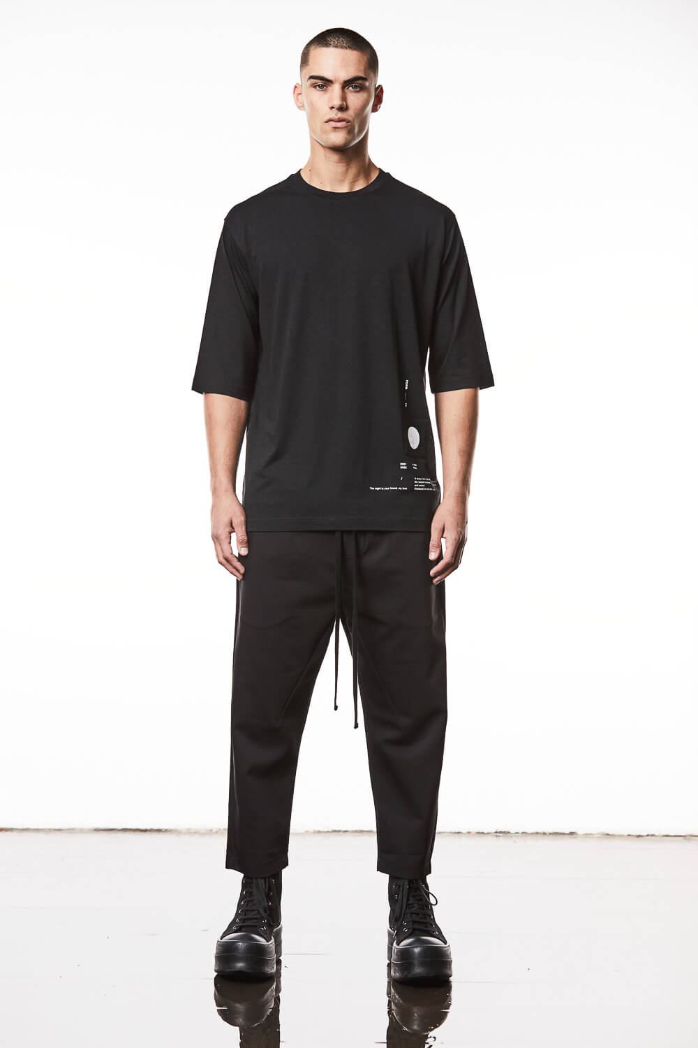 M TS 839 Printed Relaxed Fit T-Shirt Black