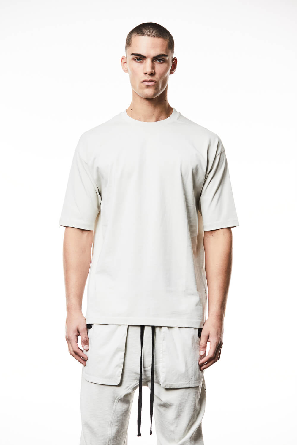 M TS 840 Back Print Round Neck T-Shirt Off White