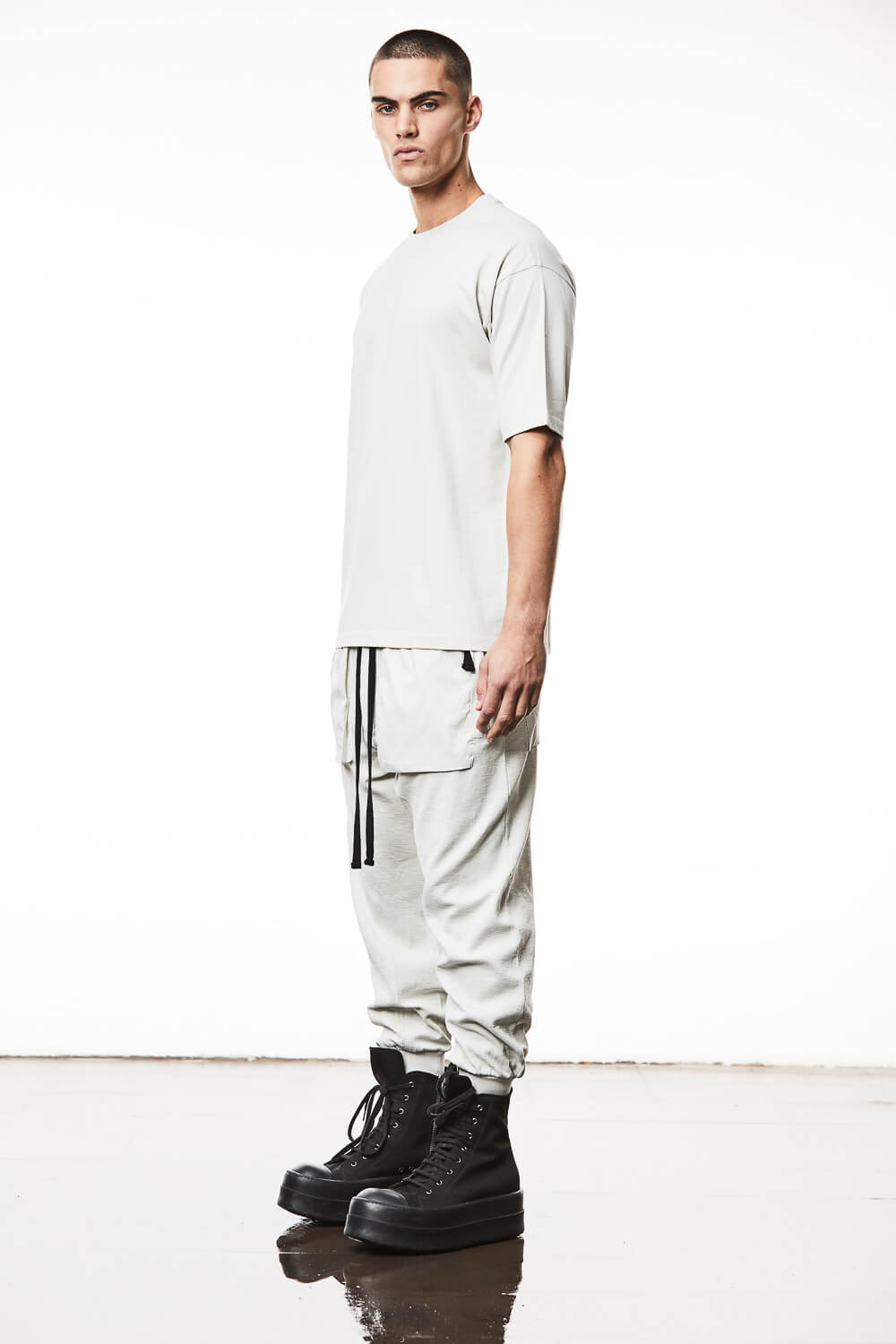 M TS 840 Back Print Round Neck T-Shirt Off White