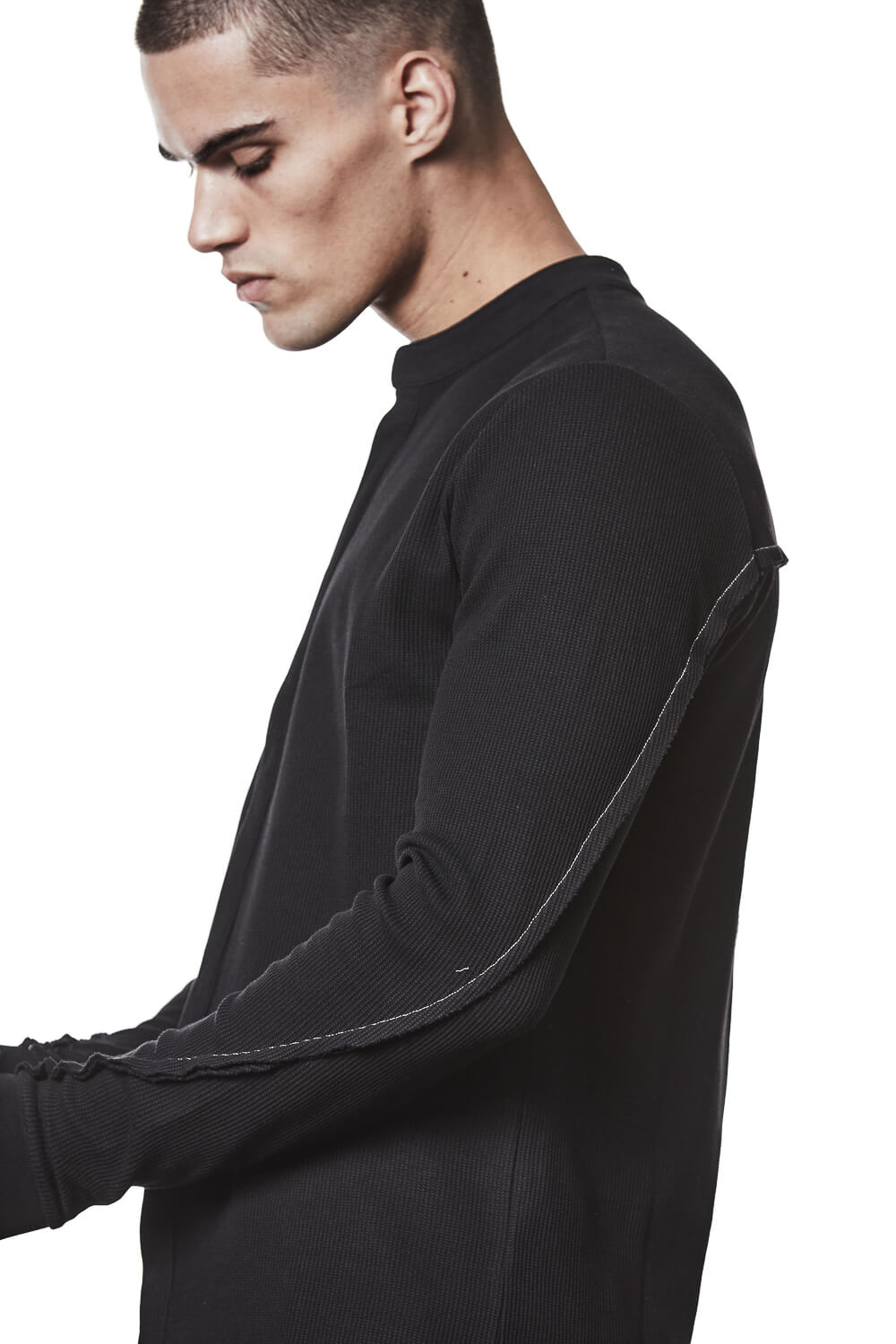 M TS 894 Stand Up Collar Shirt Black