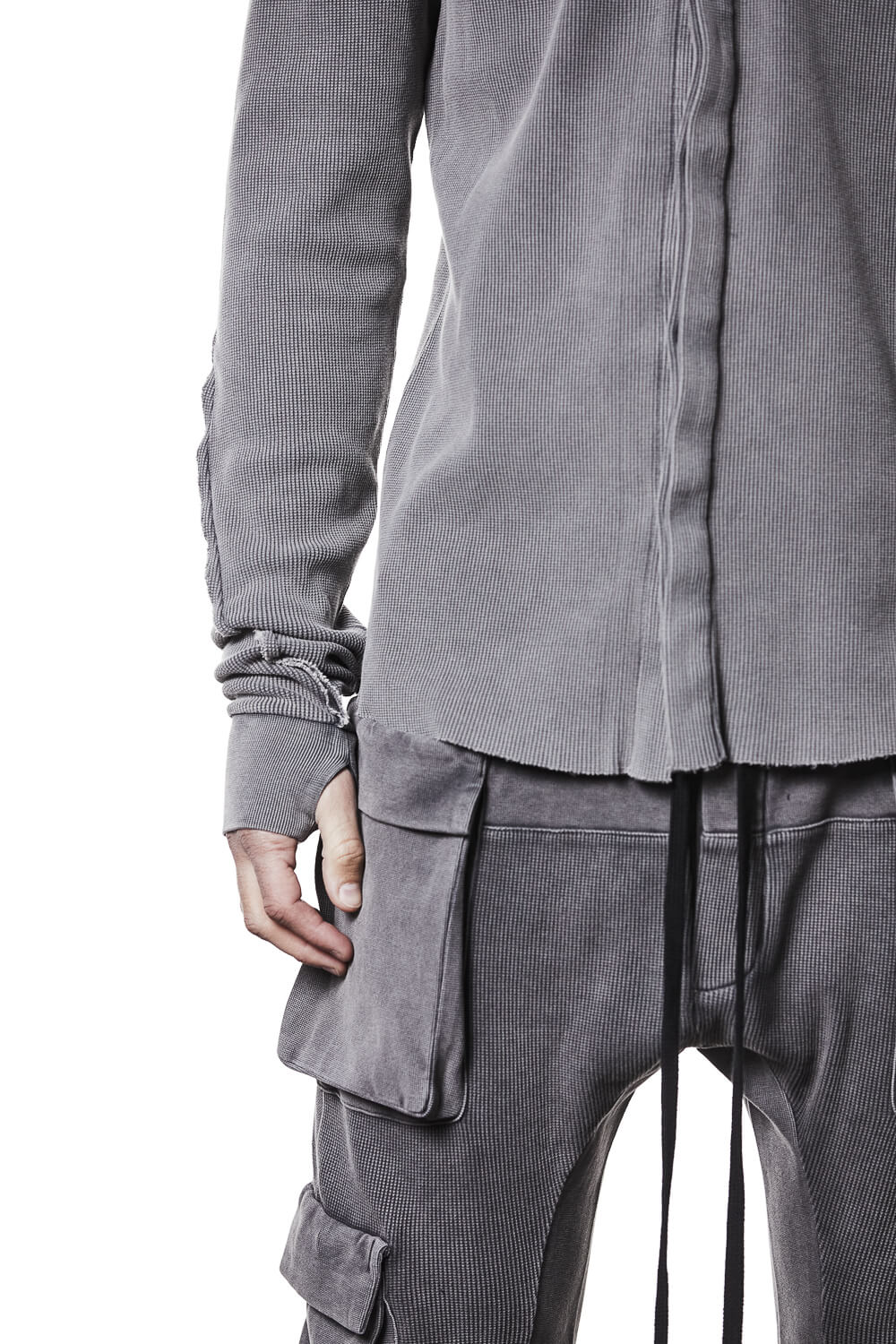 M TS 894 Stand Up Collar Shirt Grey