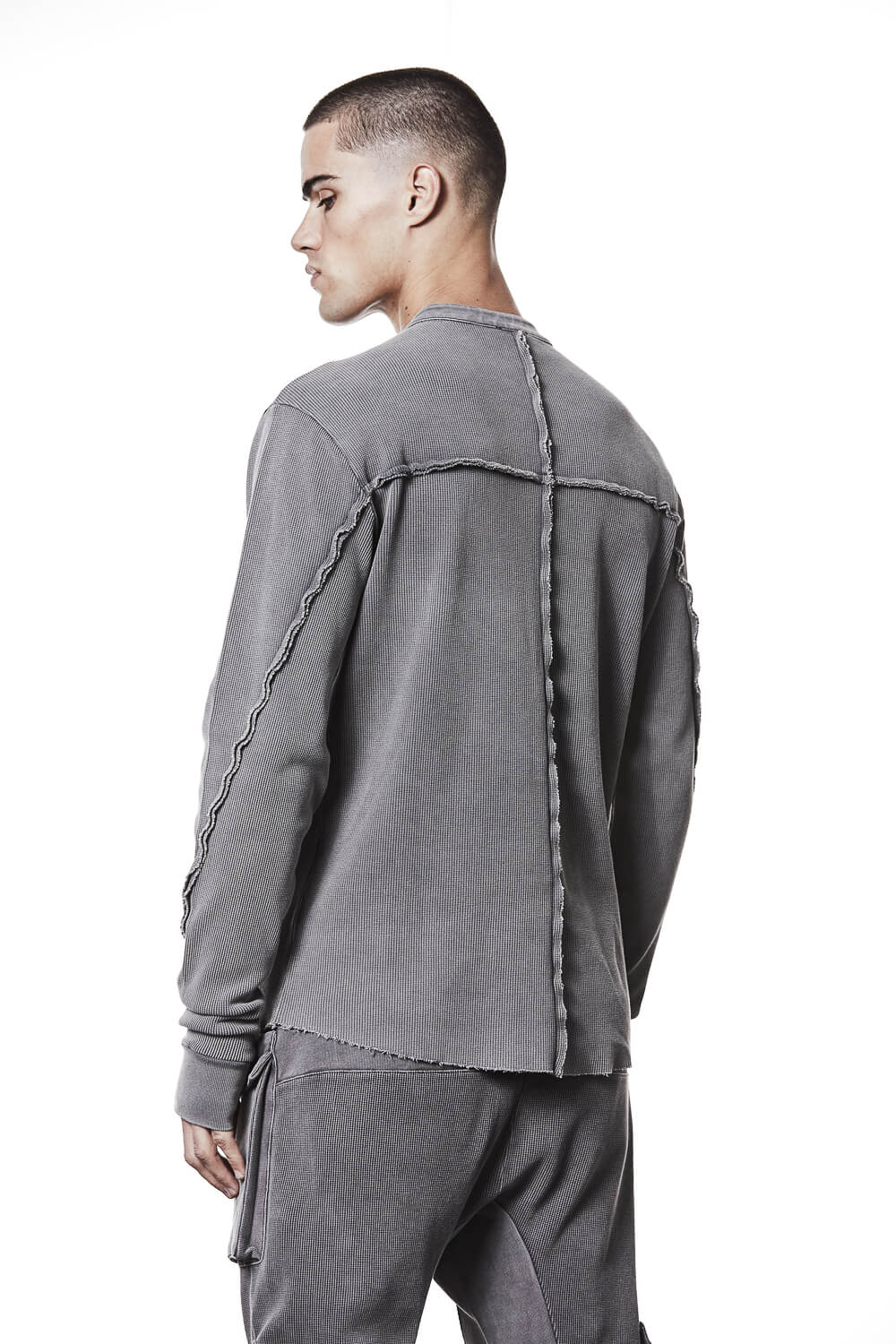 M TS 894 Stand Up Collar Shirt Grey