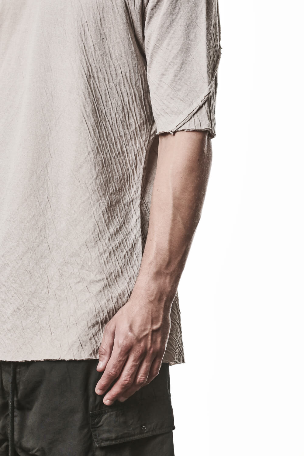 M TS 921 Wrinkle Effect T-Shirt Beige