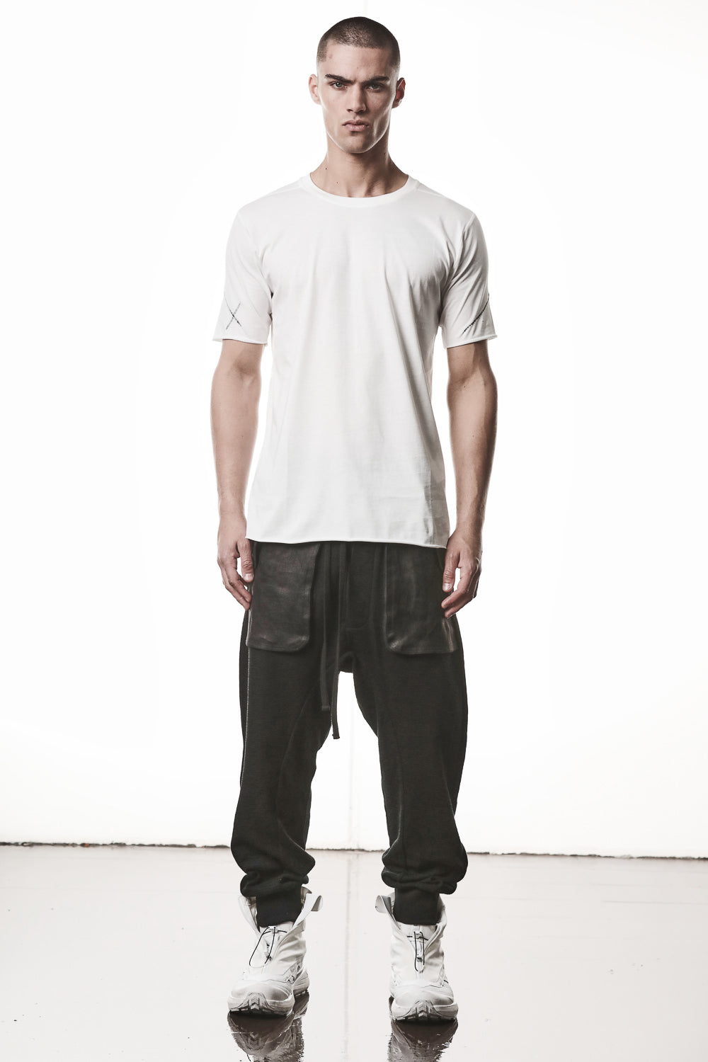 M TS 924 Raw Cut Hem T-Shirt Off White