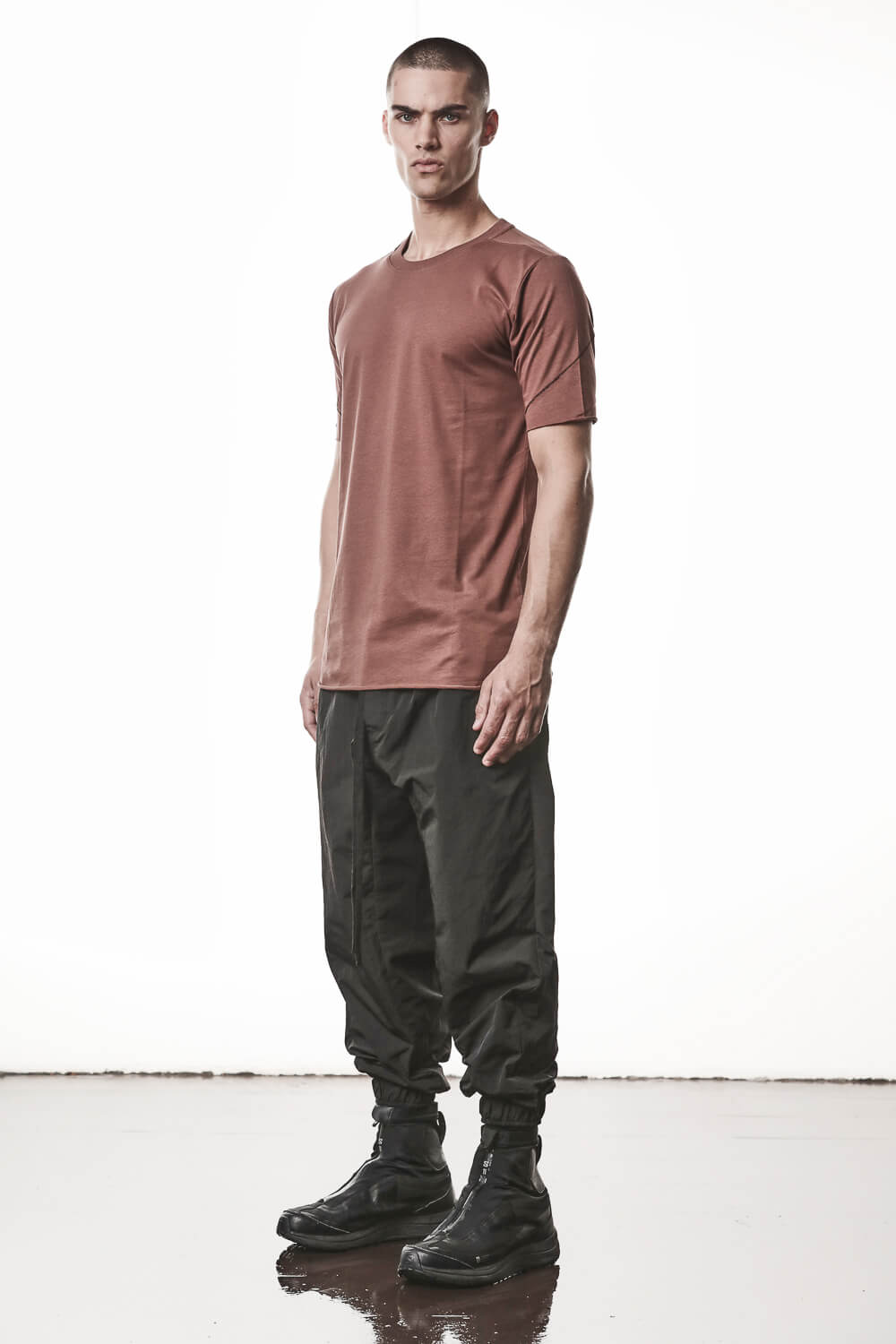 M TS 924 Raw Cut Hem T-Shirt Terracotta