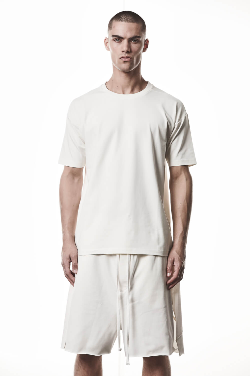 M TS 936 Reflective Back Print T-Shirt Cream