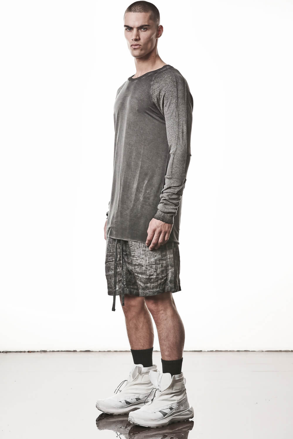 M TS 941 Raglan Details L/S T-Shirt Grey