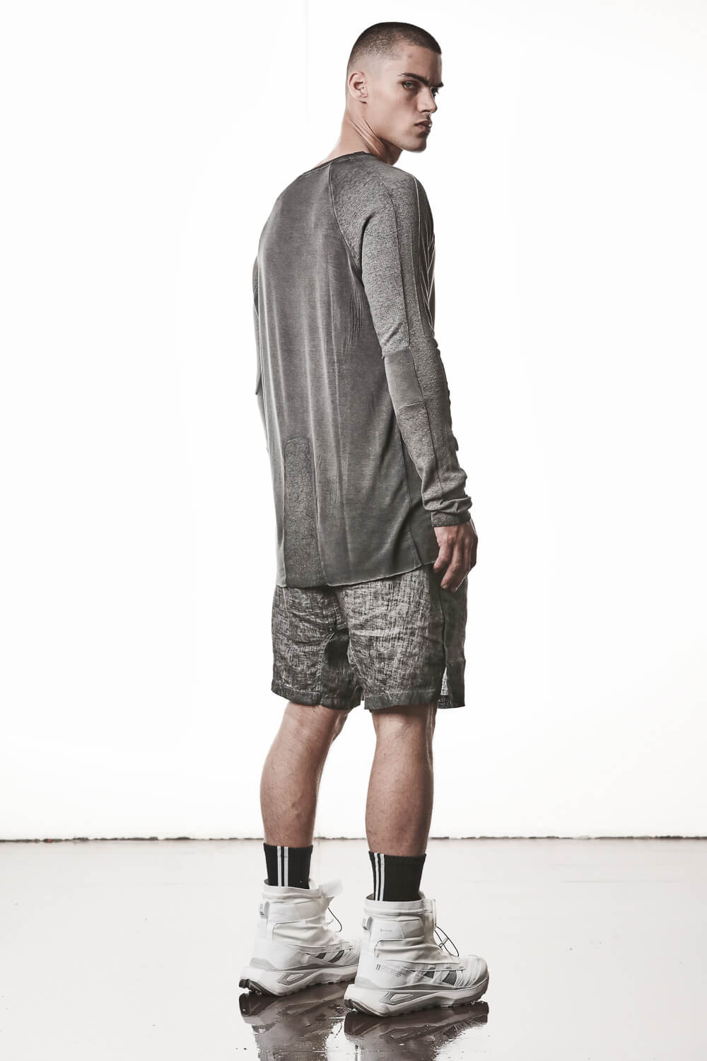 M TS 941 Raglan Details L/S T-Shirt Grey
