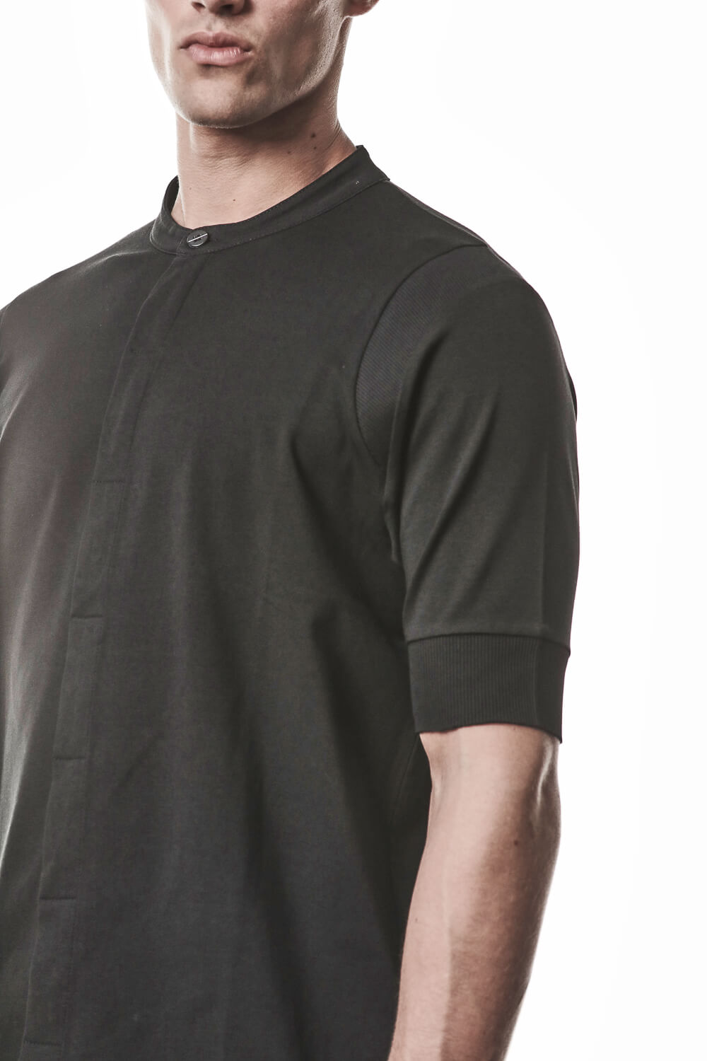 M TS 951 Cotton Stand Up Collar T-Shirt Black