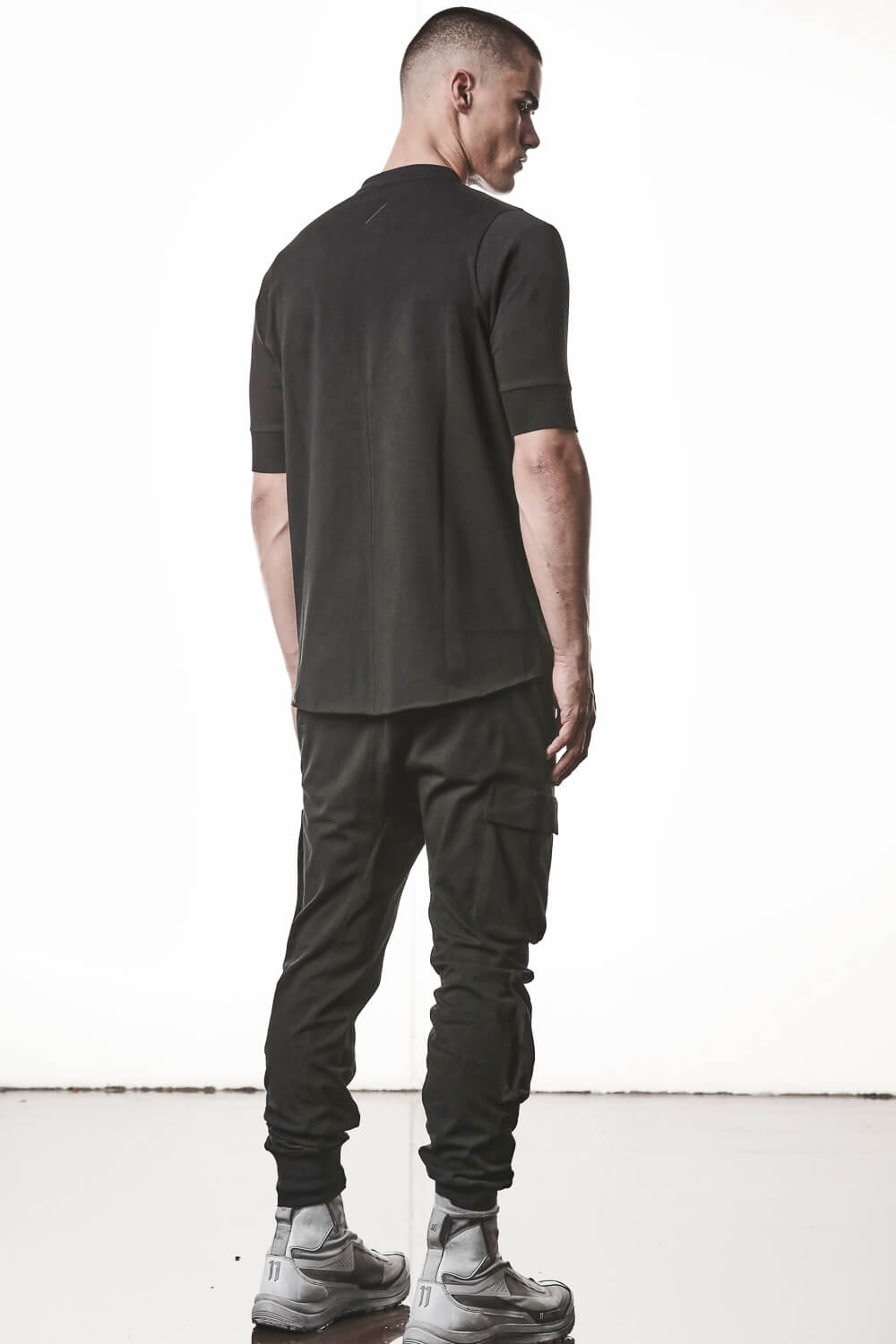 M TS 951 Cotton Stand Up Collar T-Shirt Black