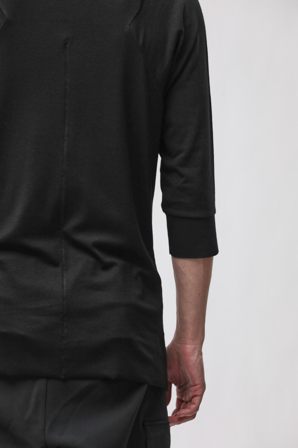 M TS 978 Round Neck 3/4 Sleeve T-Shirt Black