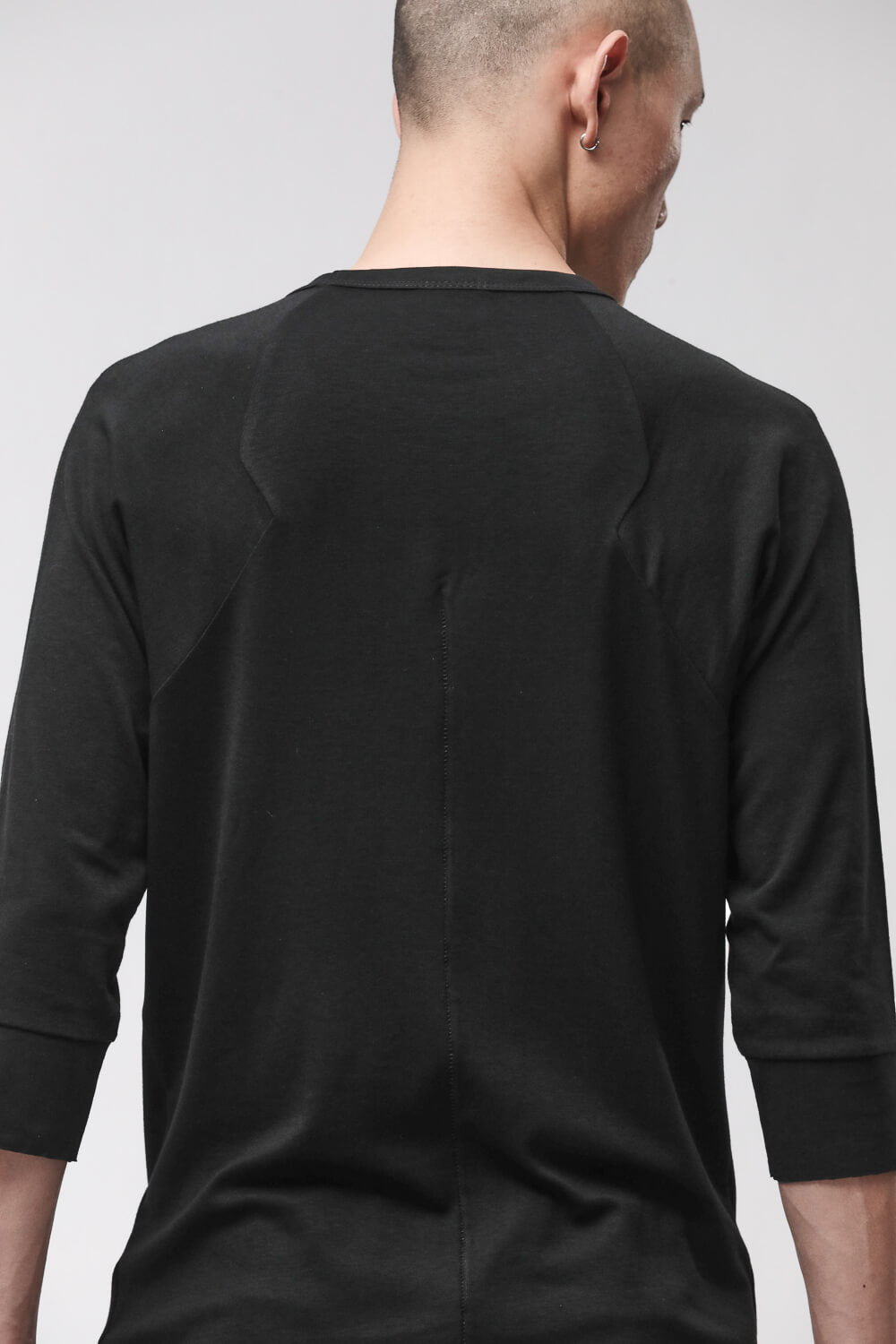 M TS 978 Round Neck 3/4 Sleeve T-Shirt Black