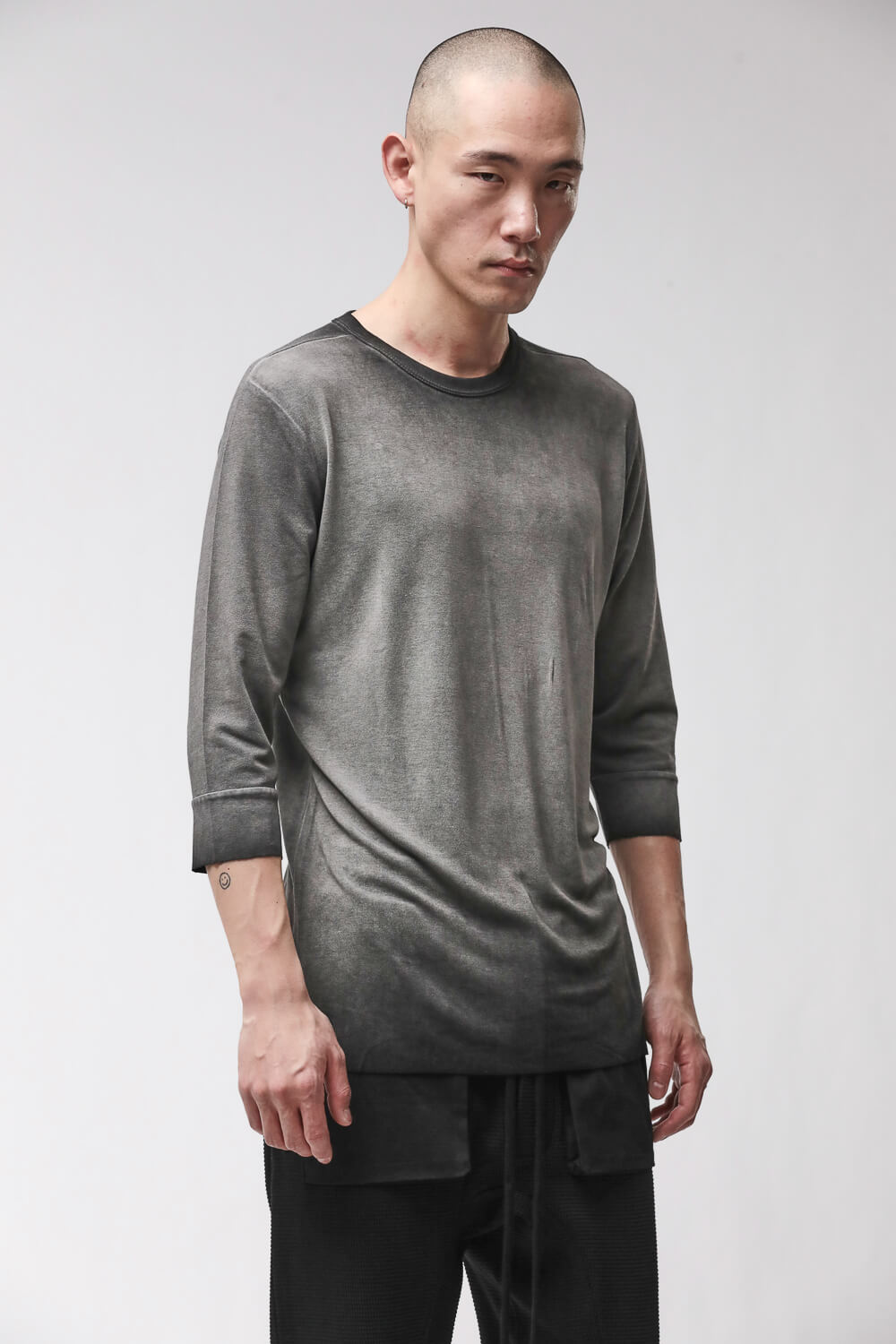 M TS 978 Round Neck 3/4 Sleeve T-Shirt Grey