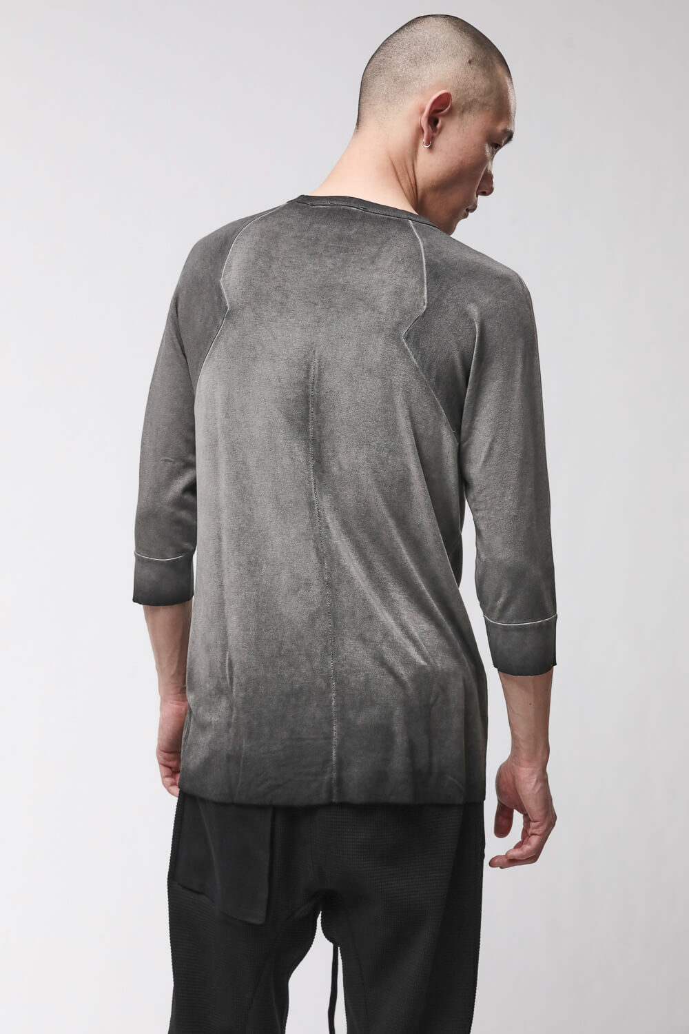 M TS 978 Round Neck 3/4 Sleeve T-Shirt Grey