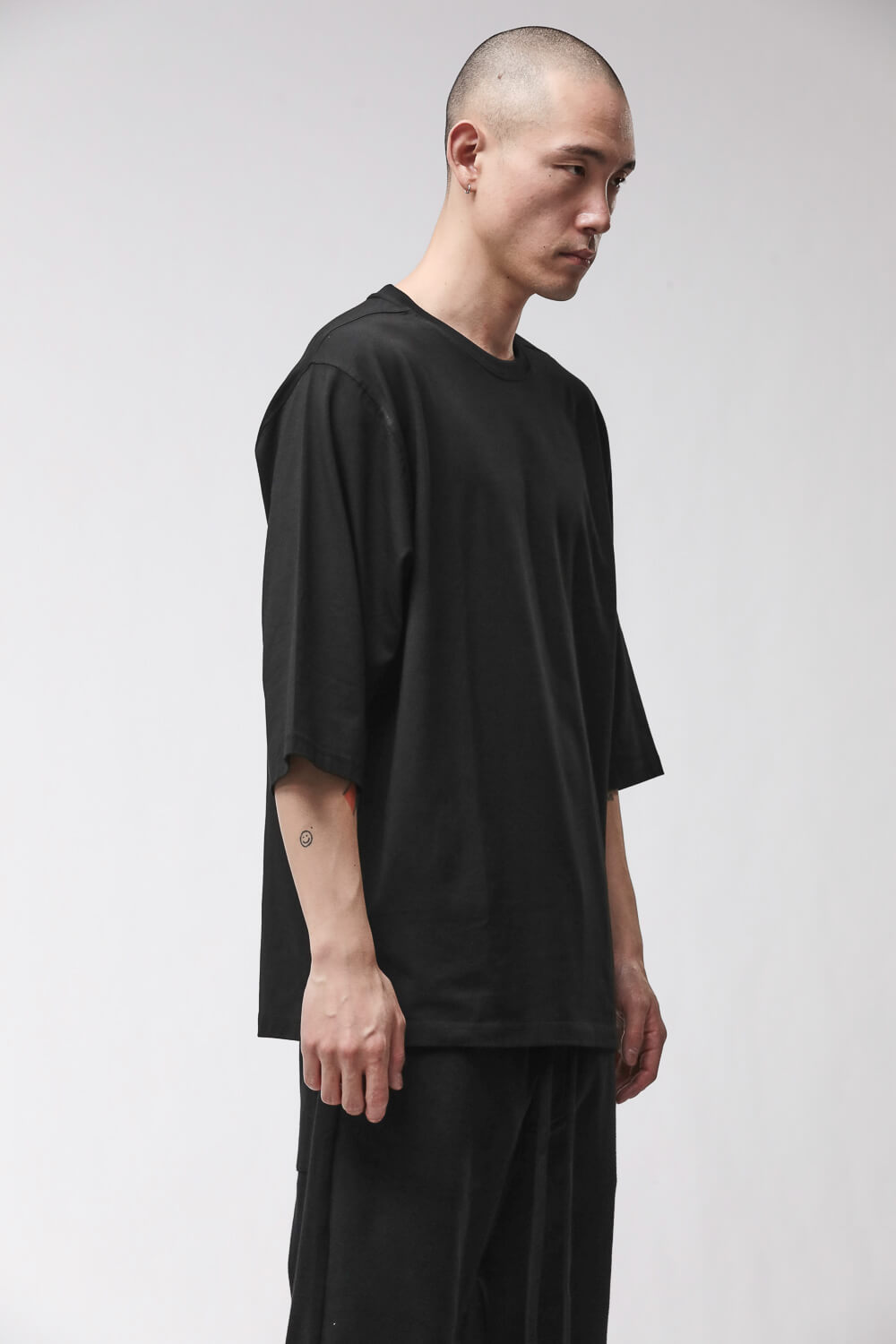 M TS 995 Back Print 3/4 Sleeve T-Shirt Black