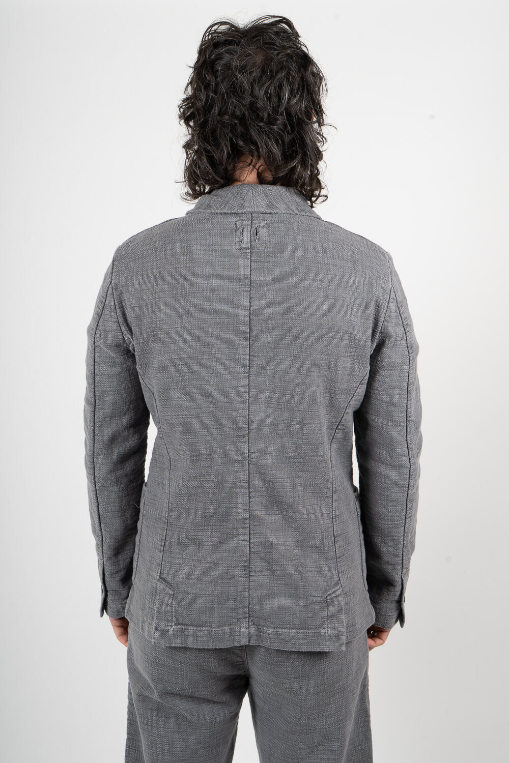 Mandarin Collar Blazer Grey