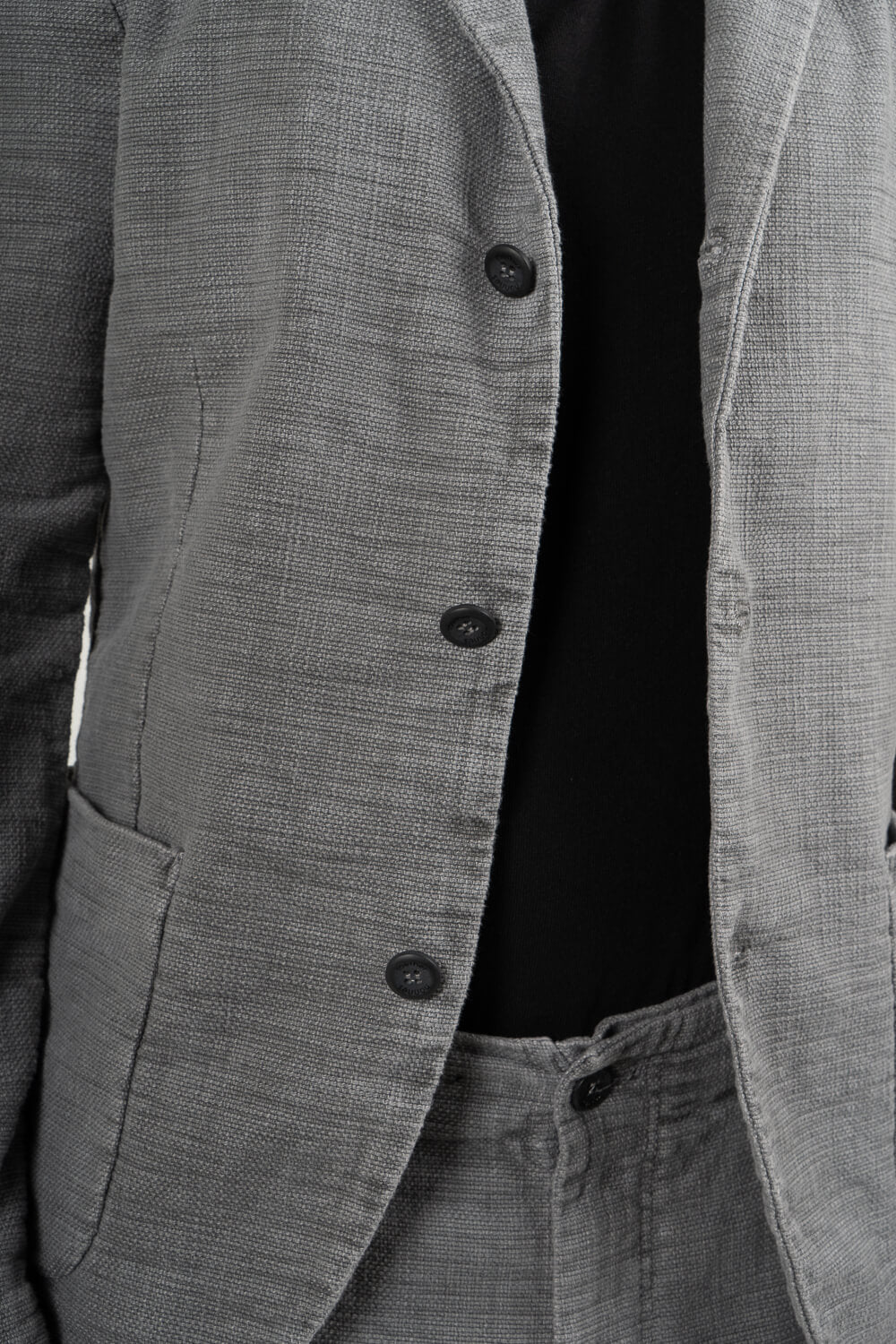 Mandarin Collar Blazer Grey