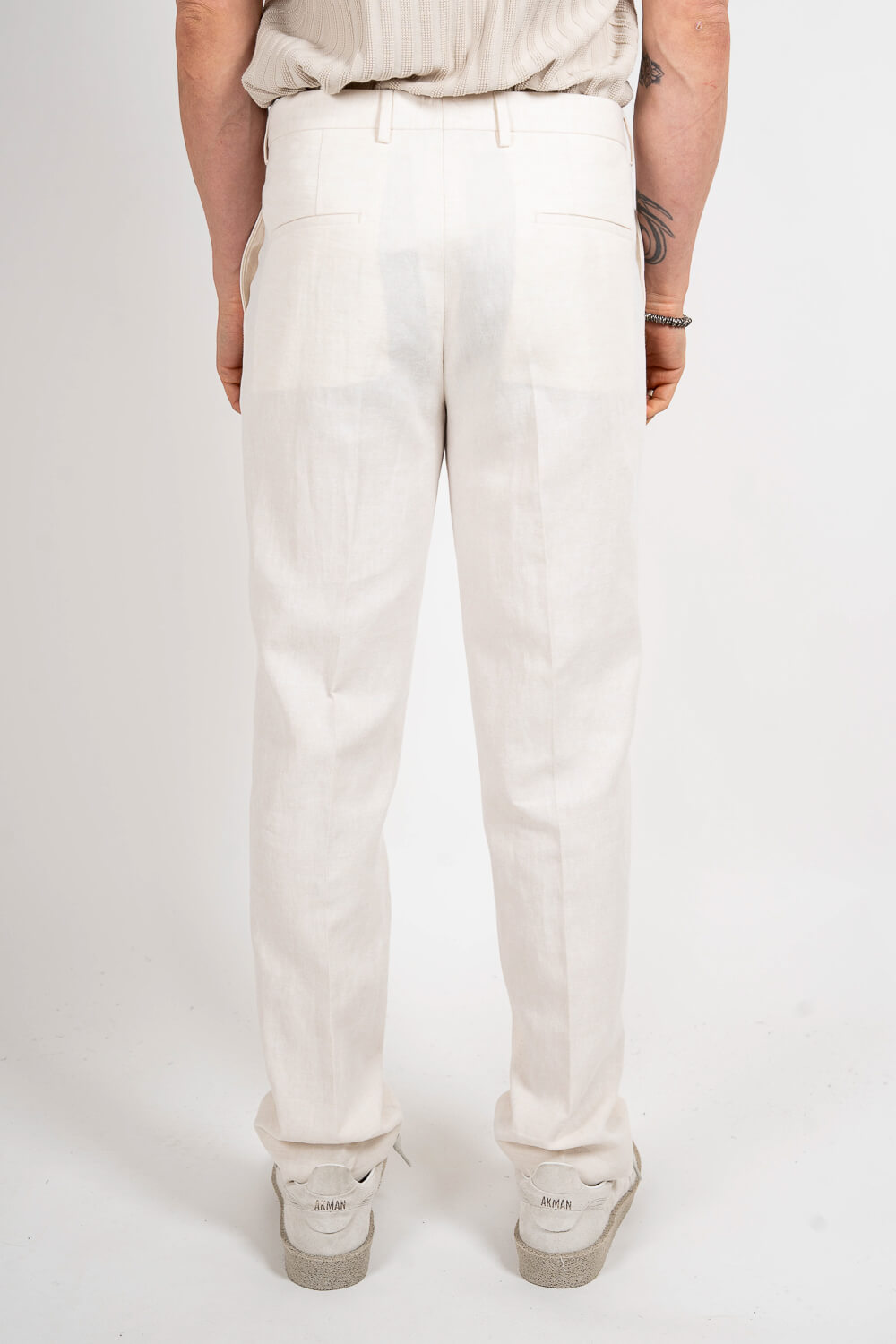 Mark N Sherman Linen Trousers Light Beige