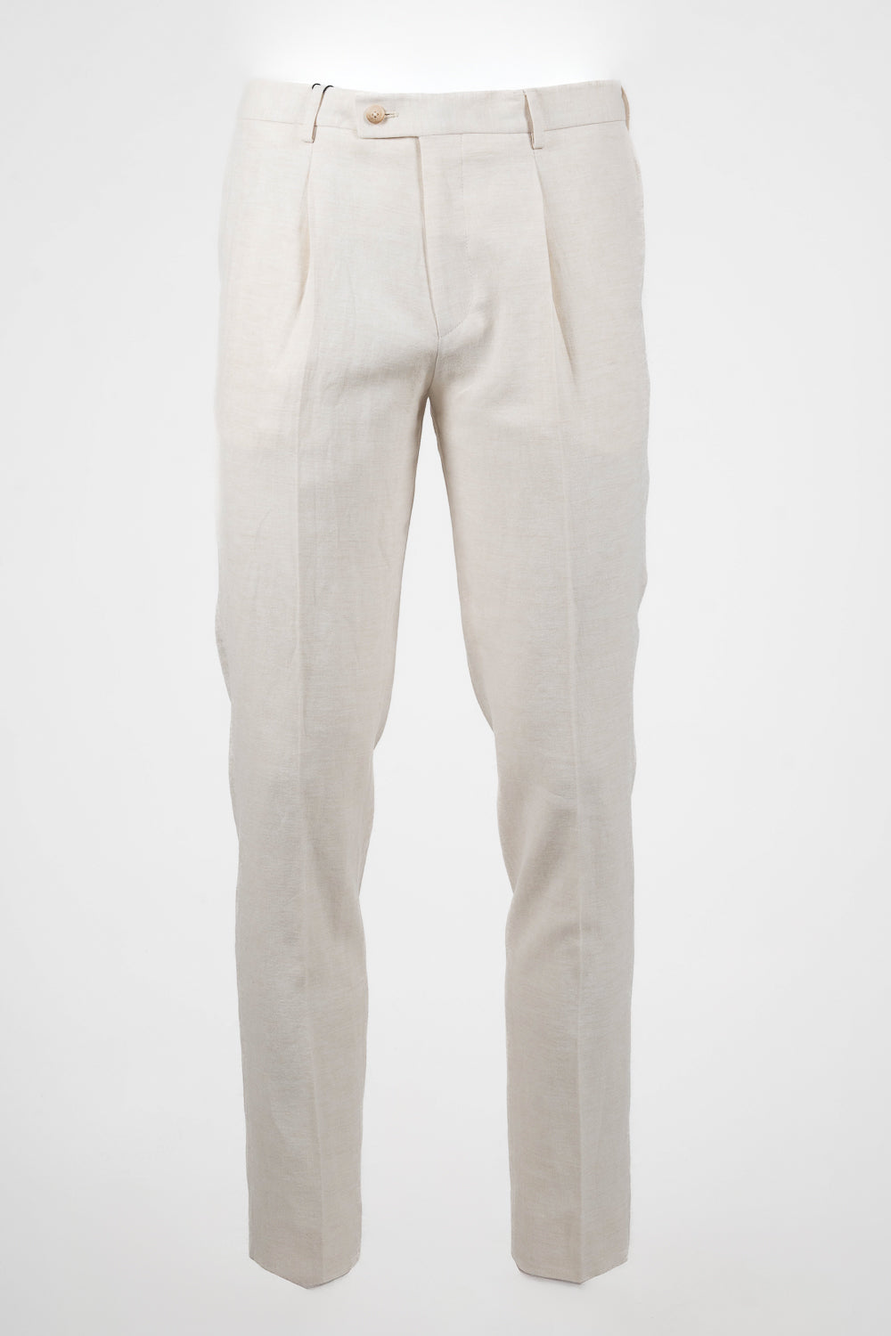Mark N Sherman Linen Trousers Light Beige