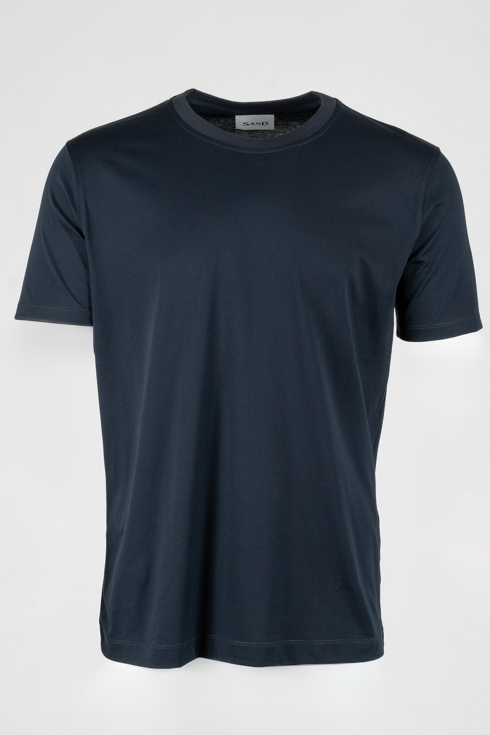 Mercerized Cotton Crewneck T-shirt Navy