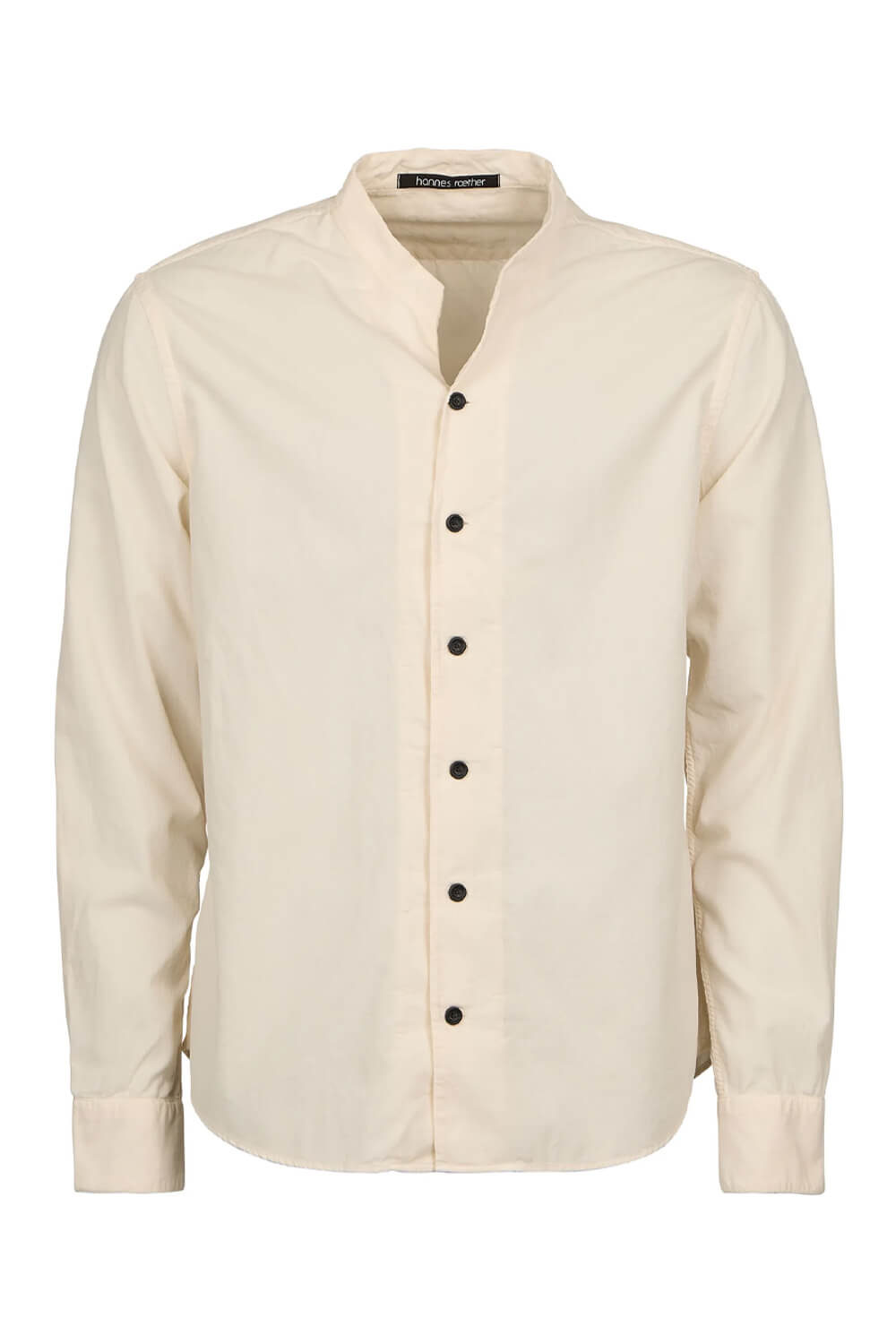 Micro Cord Mandarin Collar Shirt Cream