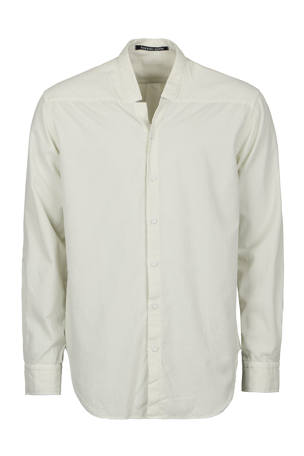 Micro Cord Open Collar Shirt Off White