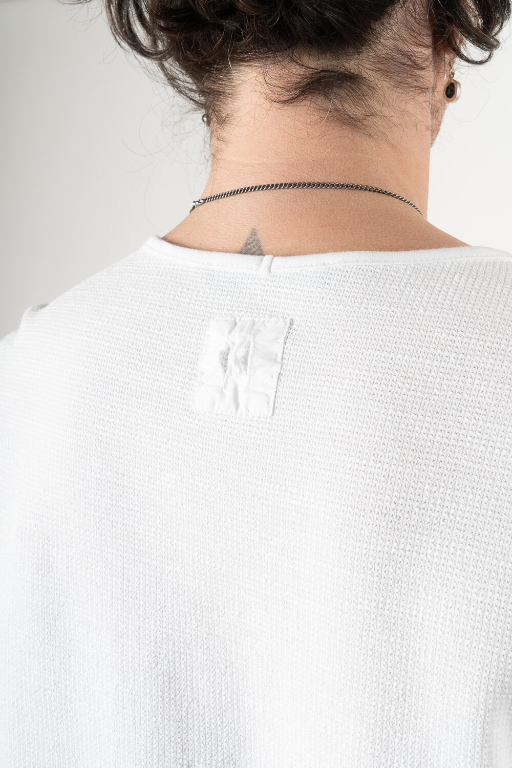 Micro Waffle Cotton T-Shirt White