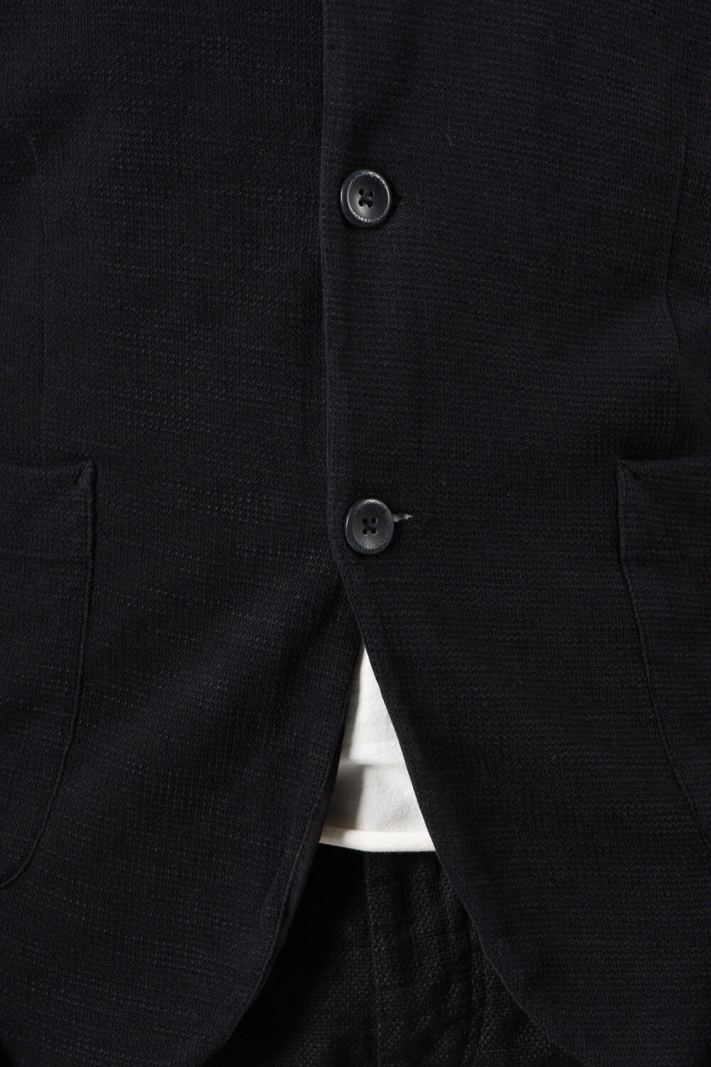 Micro Waffle Front Pocket Blazer Black