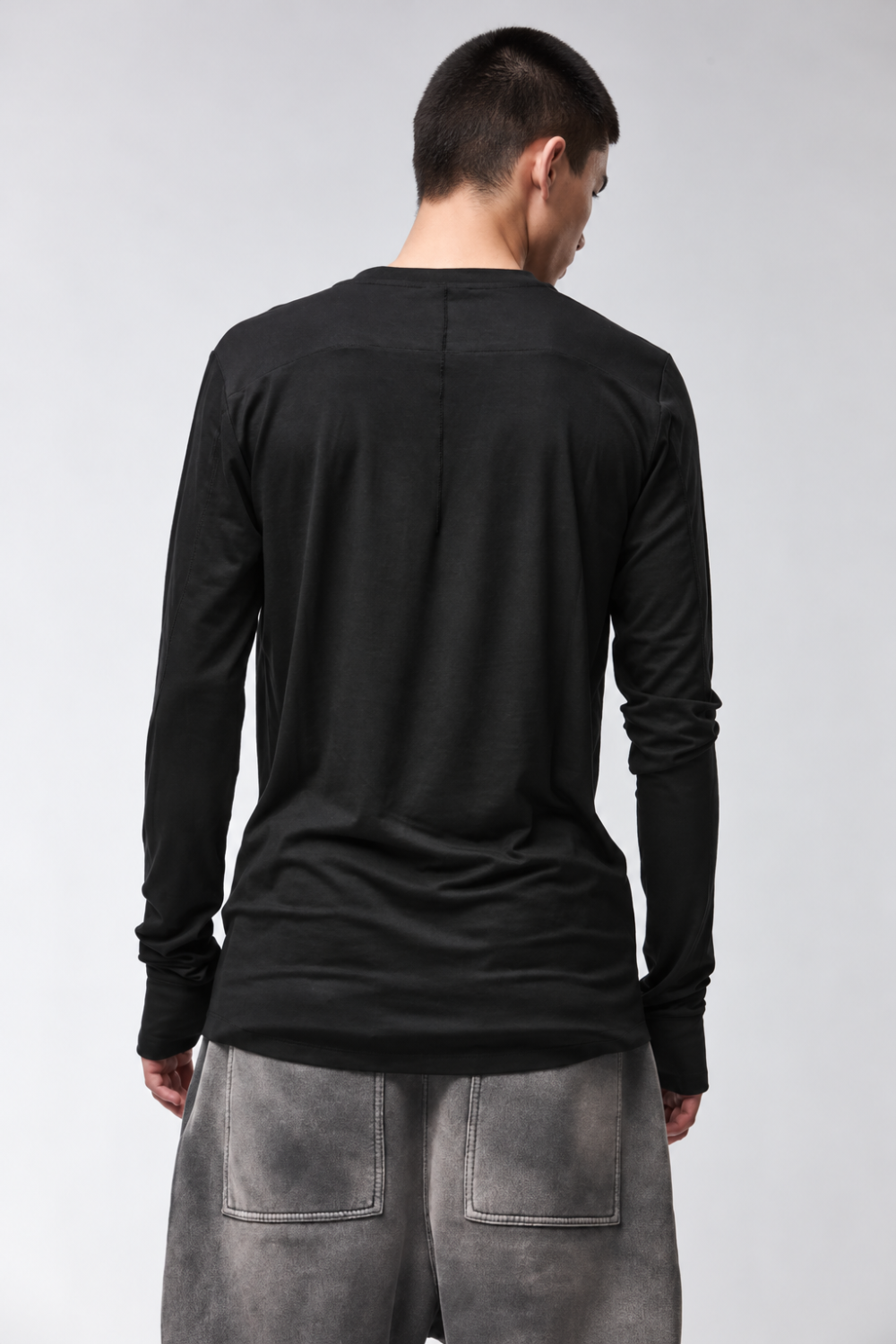 M TS 970 Viscose Blend Long-Sleeve T-Shirt W/ Thumbhole Detail Black