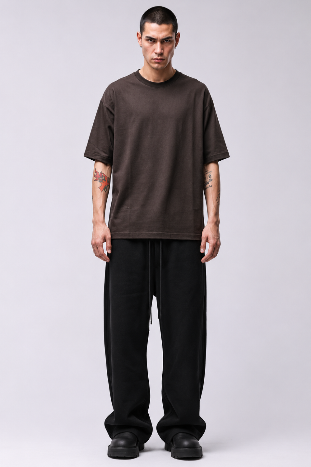 M TS 986 Cotton/Modal Blend Relaxed Fit T-Shirt Brown