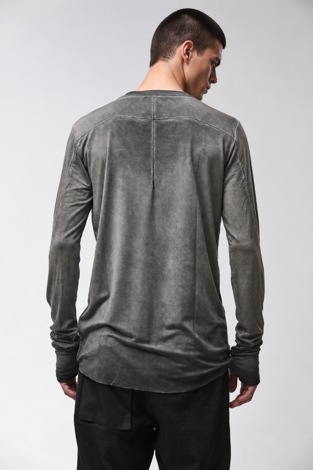 M TS 970 Viscose Blend Long-Sleeve T-Shirt W/ Thumbhole Detail Grey
