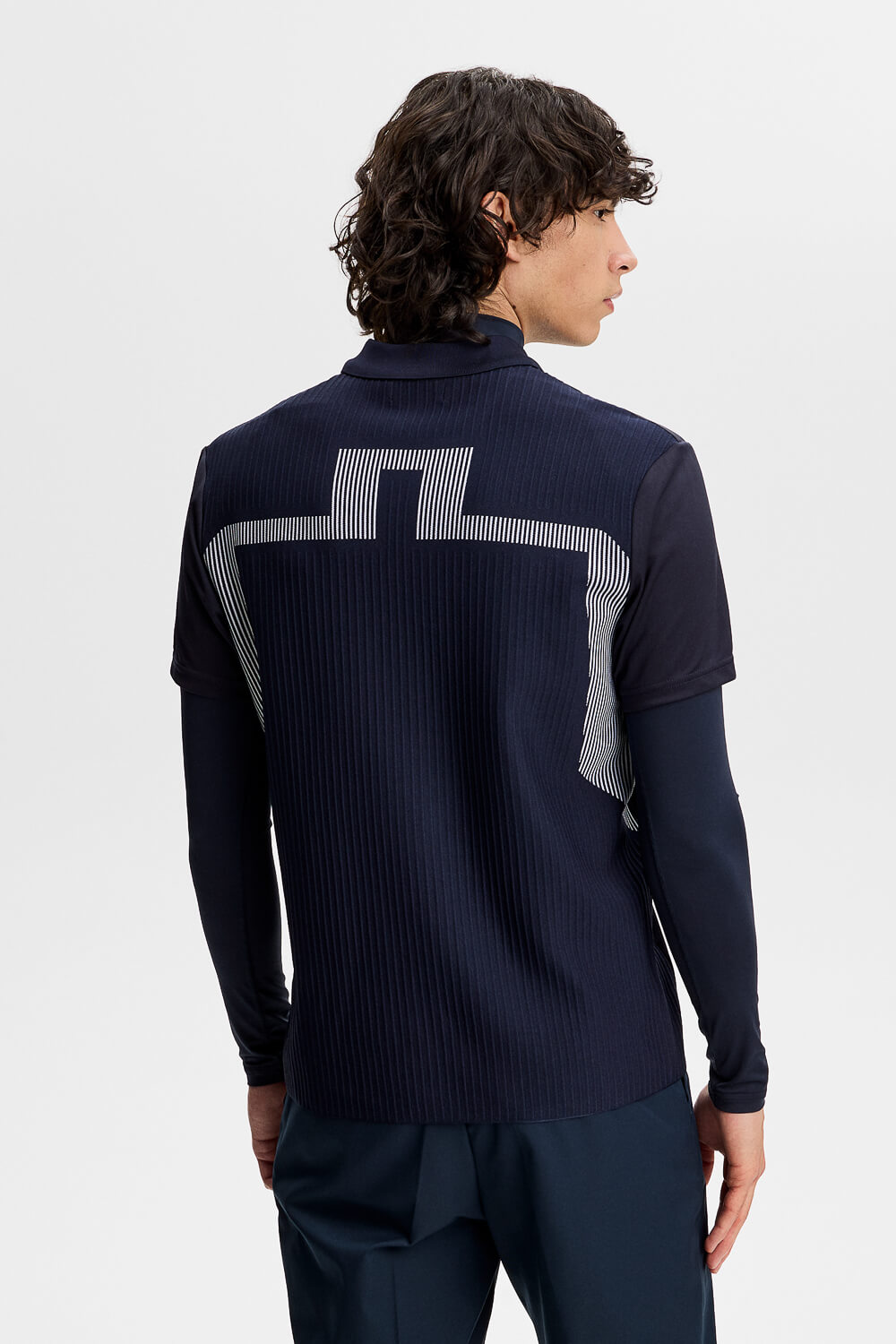 Neri Hybrid Knit Polo T-Shirt Navy