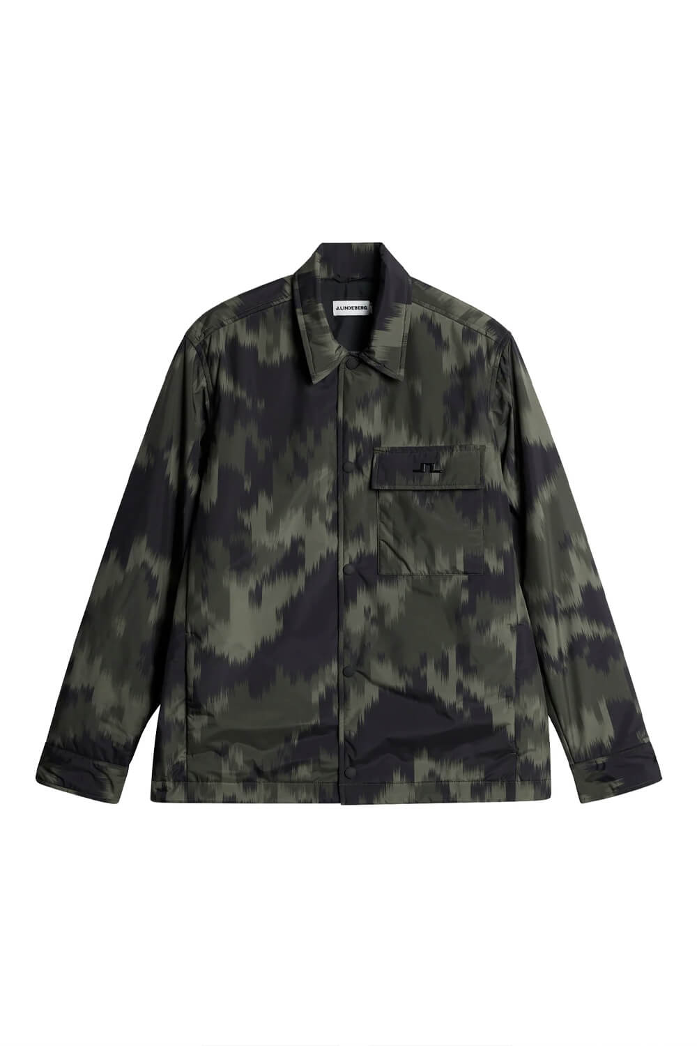 Nile Print padded Overshirt Khaki Green