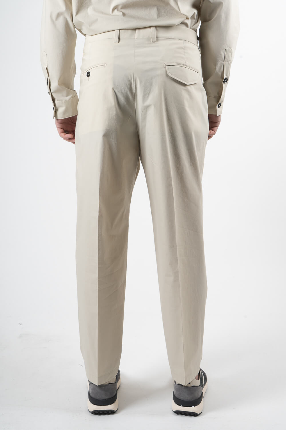 Raul Relaxed Fit Italian Cotton Trousers Beige
