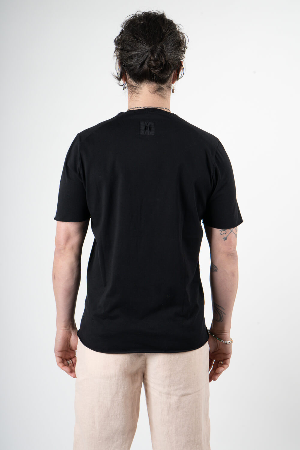 Raw Edge Regular Fit T-Shirt Black